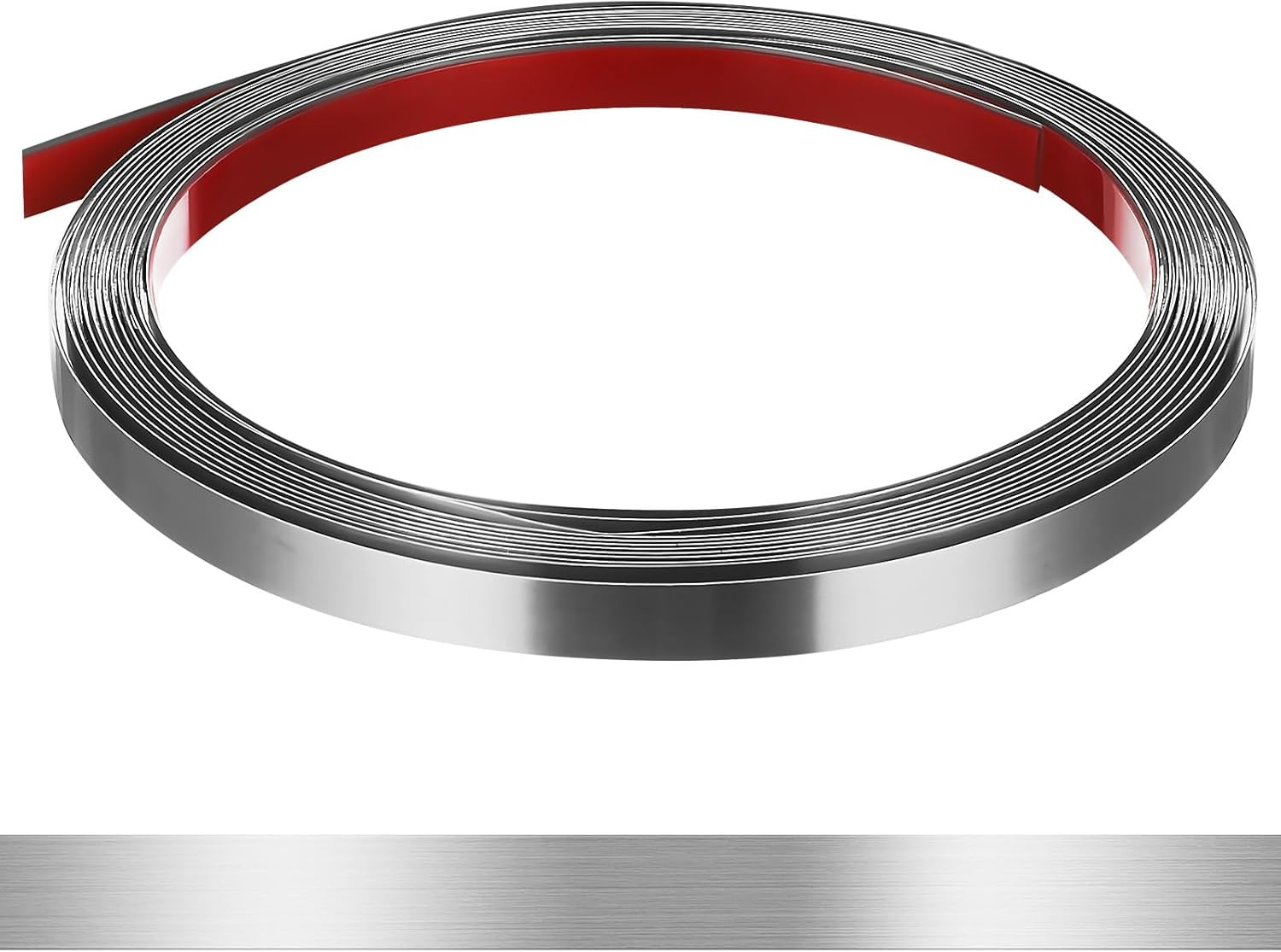 UKCOCO Peel and Stick Stainless Steel Wall Molding Trim 196.85 Inch Self Adhesive Ceiling and Wall Decoration Strip for Modern Home Improvement image number 3