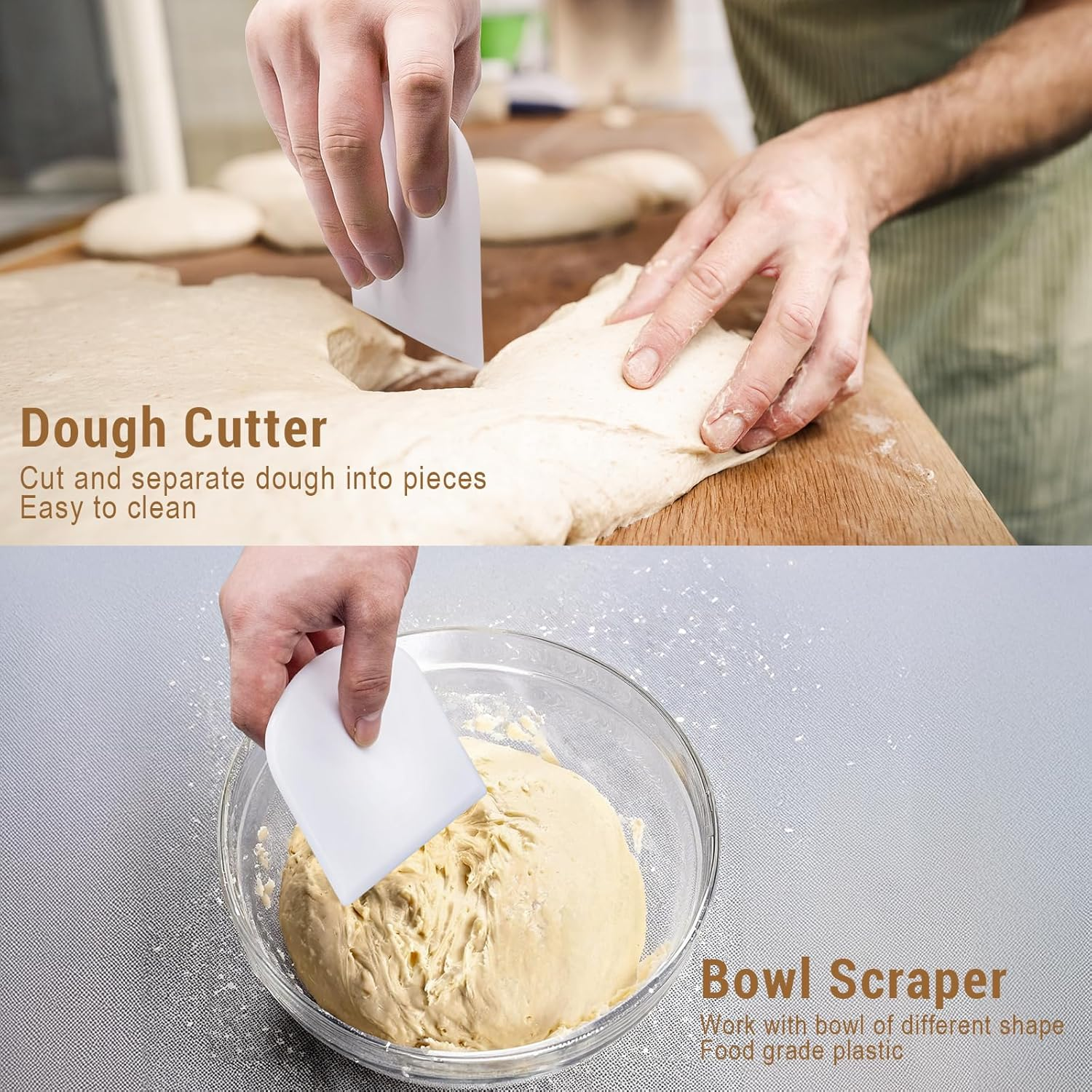 Banneton Bread Proofing Basket Set of 2, 11 Inch Oval Bread Basket Sourdough Bread Baking Supplies Bread Making Tools Proofing Bowls with Bread Lame, Linen Liner and Dough Scraper image number 3