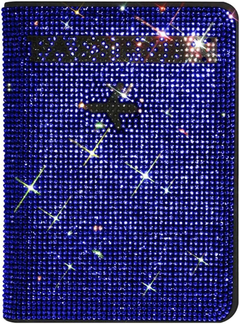 MYHOBBY Shiny Rhinestone Passport Holder Cover Wallet Case Travel Essentials Passport and Vaccine Card Holder,Vacation Travel Accessories for Men Women,Pink