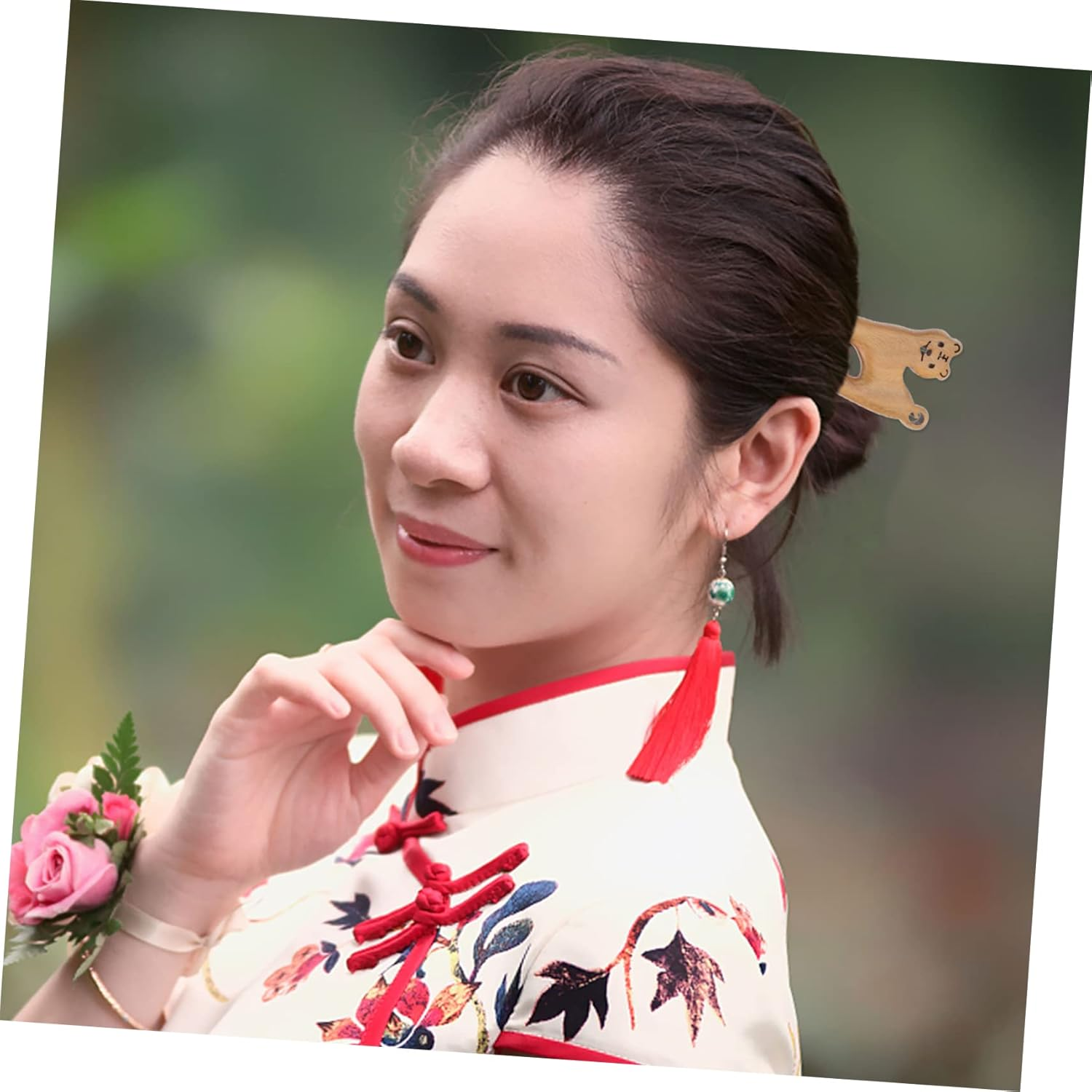 MERRYHAPY Zodiac Tiger Hairpin Curly Hair Stick Sandalwood Hair Fork for Women Bun Fork Stick Women'S Accessories image number 6