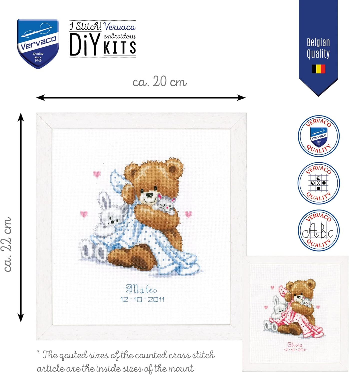 Vervaco Counted Cross Stitch Kit Bear with a Blanket PN-0011901 - Multiple Colours image number 2