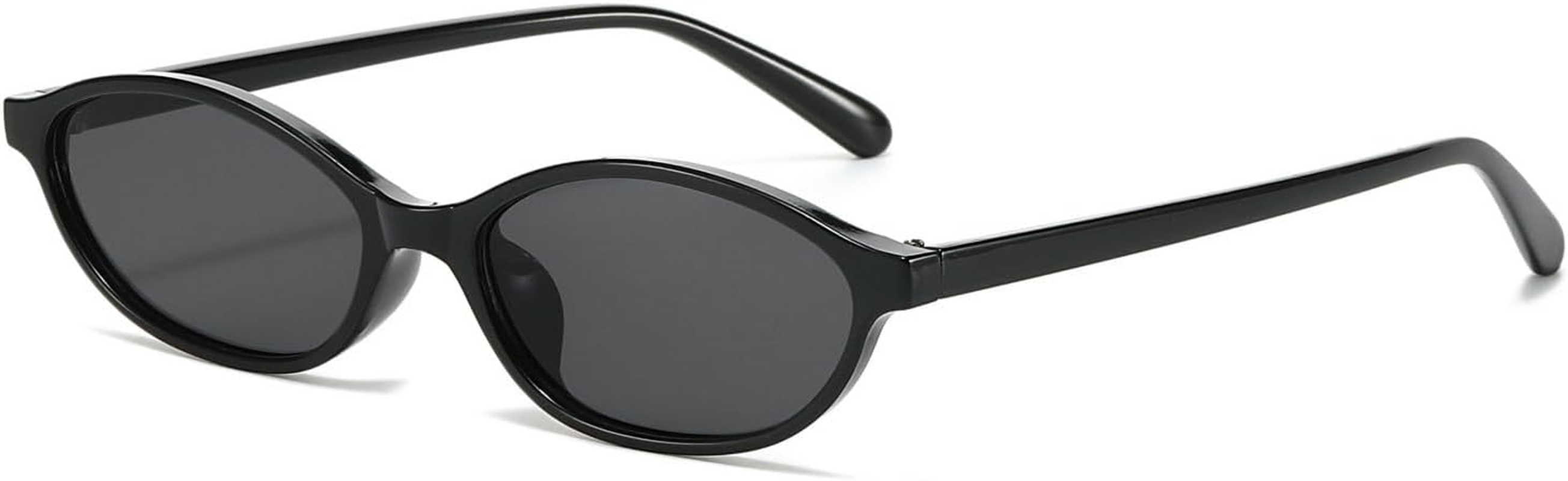 BAWUYI Retro Oval Sunglasses for Women Men Chic Small Narrow 90S Glasses Cat Eye Y2K Shades Trendy Sunnies