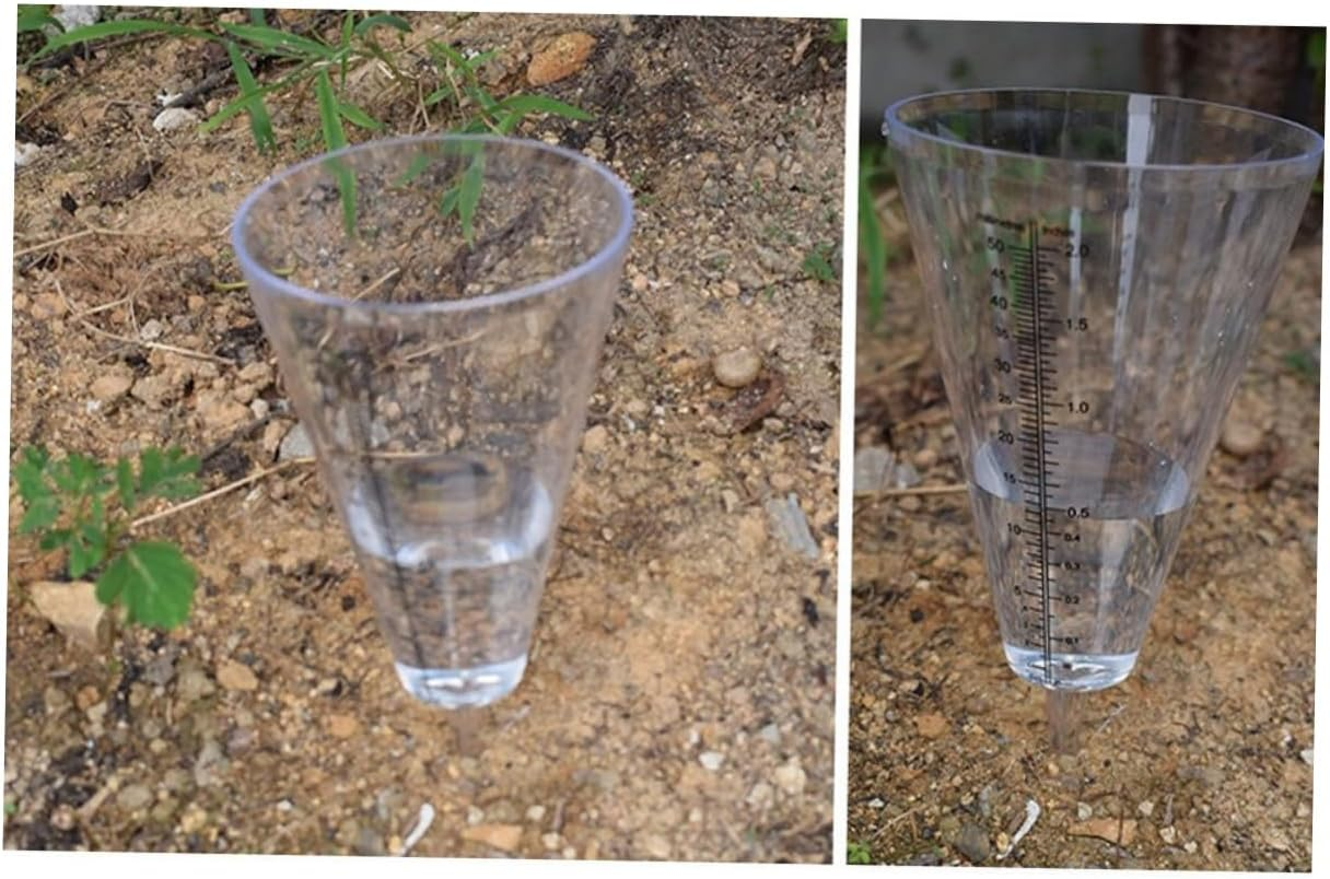 UPKOCH 3Pcs Clear Graduated Rainfall Measuring Cups with Ground-Insertion Design Outdoor Rain for Garden Lawn Climate Research and Farming image number 3