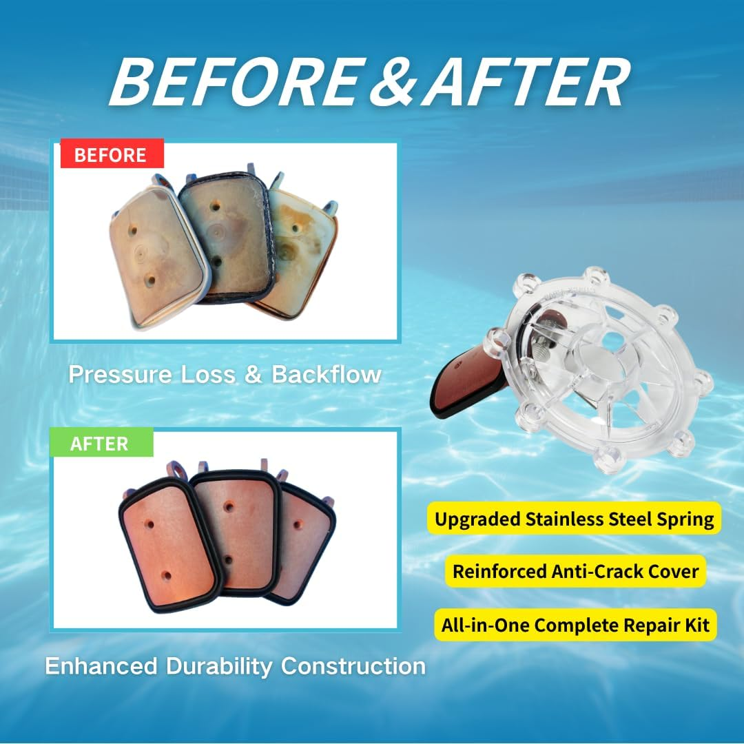 ROHOPE Check Valve 7056 2PCS Cover with Flapper Assembly for Zodiac Jandy Valves &ndash; Complete Replacement Kit, &ndash; (Include: 7451 Flapper, 7302 Spring, 7304 Pin, 7236 Cover, and 1132 O-Ring) (2-Pack) image number 2