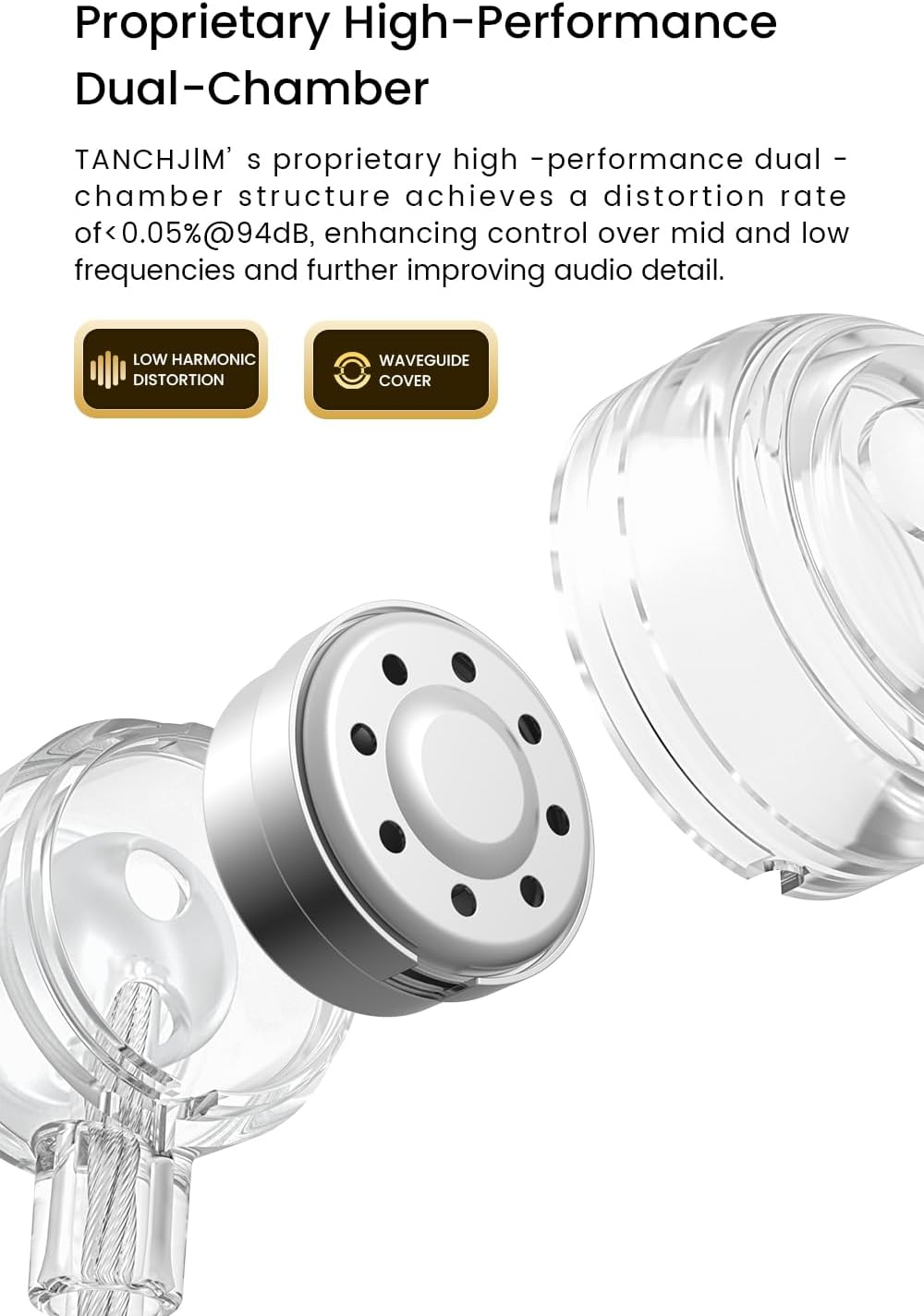 TANCHJIM Zero Ultimate In-Ear High Sound Quality Wired Hifi round Hole Universal Earphone Wired Earphones Headphones Gaming IEM Earburds (DSP) image number 1