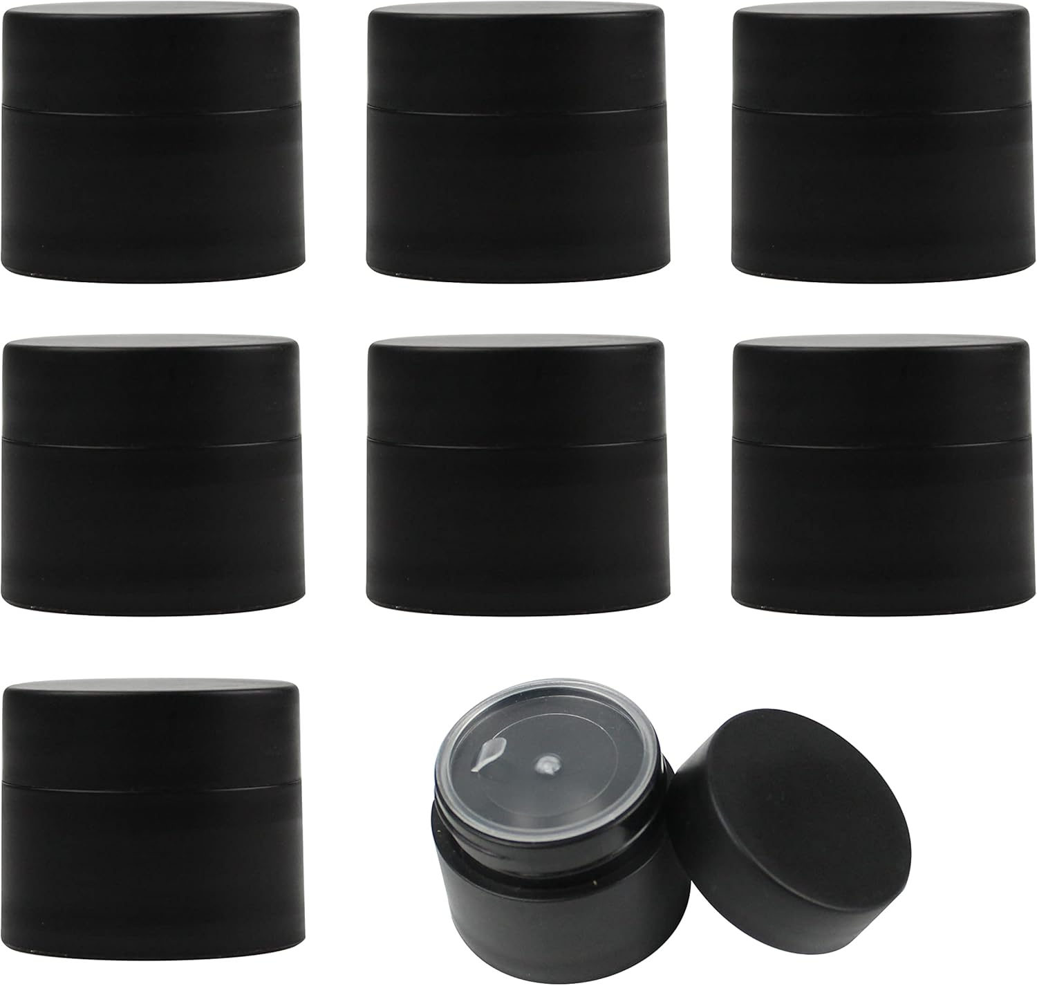 10 Pcs 50Ml White PP Plastic Scrub Face Cream Jar Container with Lids and Inner Empty Refillable Cosmetic and DIY Sample Containers Cases