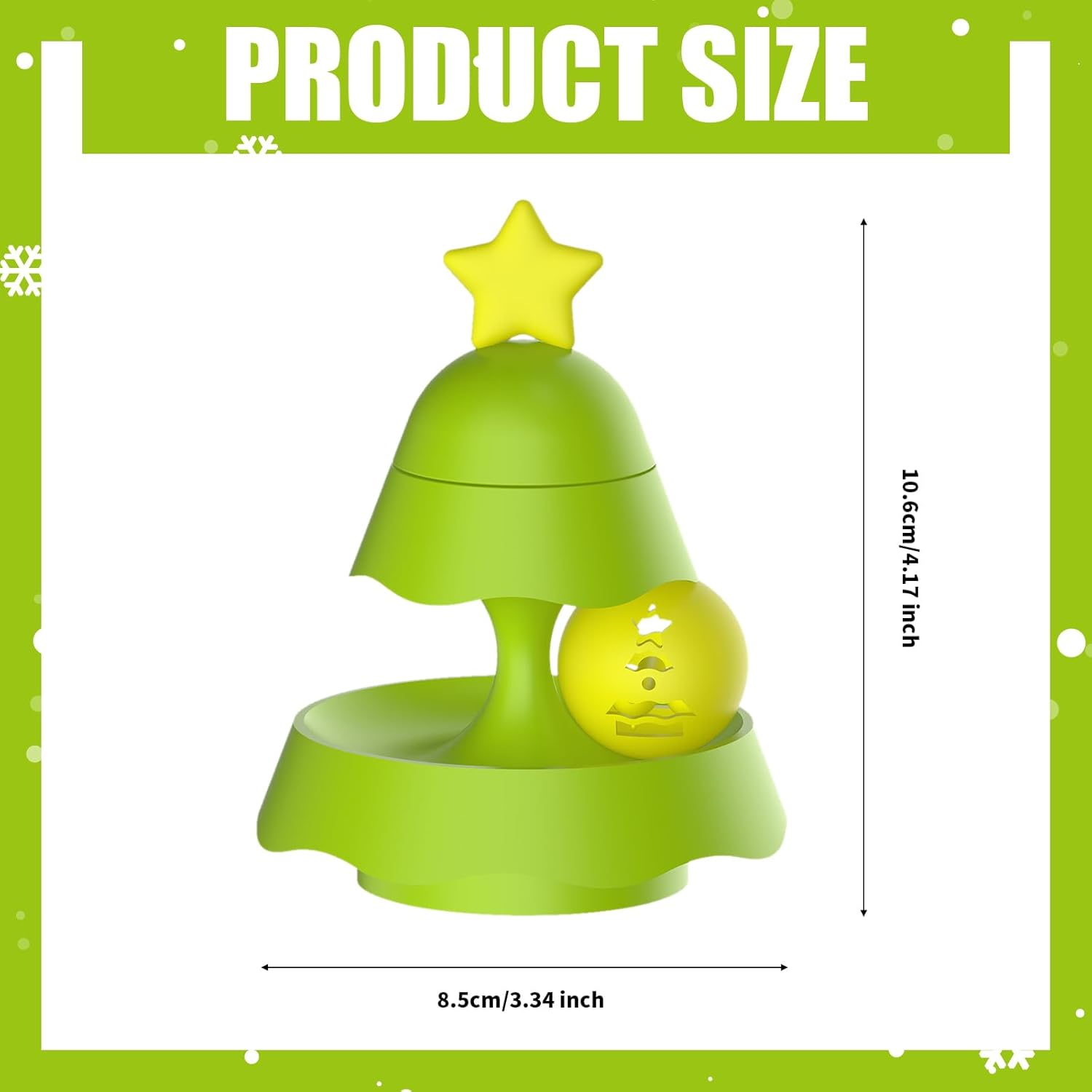 Christmas Cat Teaser Ball Toy Fun Interactive Cat Toys for Indoor Cat Ball Toys with Circle 1 Level Cat Roller Toy with 1 Bell Ball for Remove Boredom and Physical Exercise image number 2