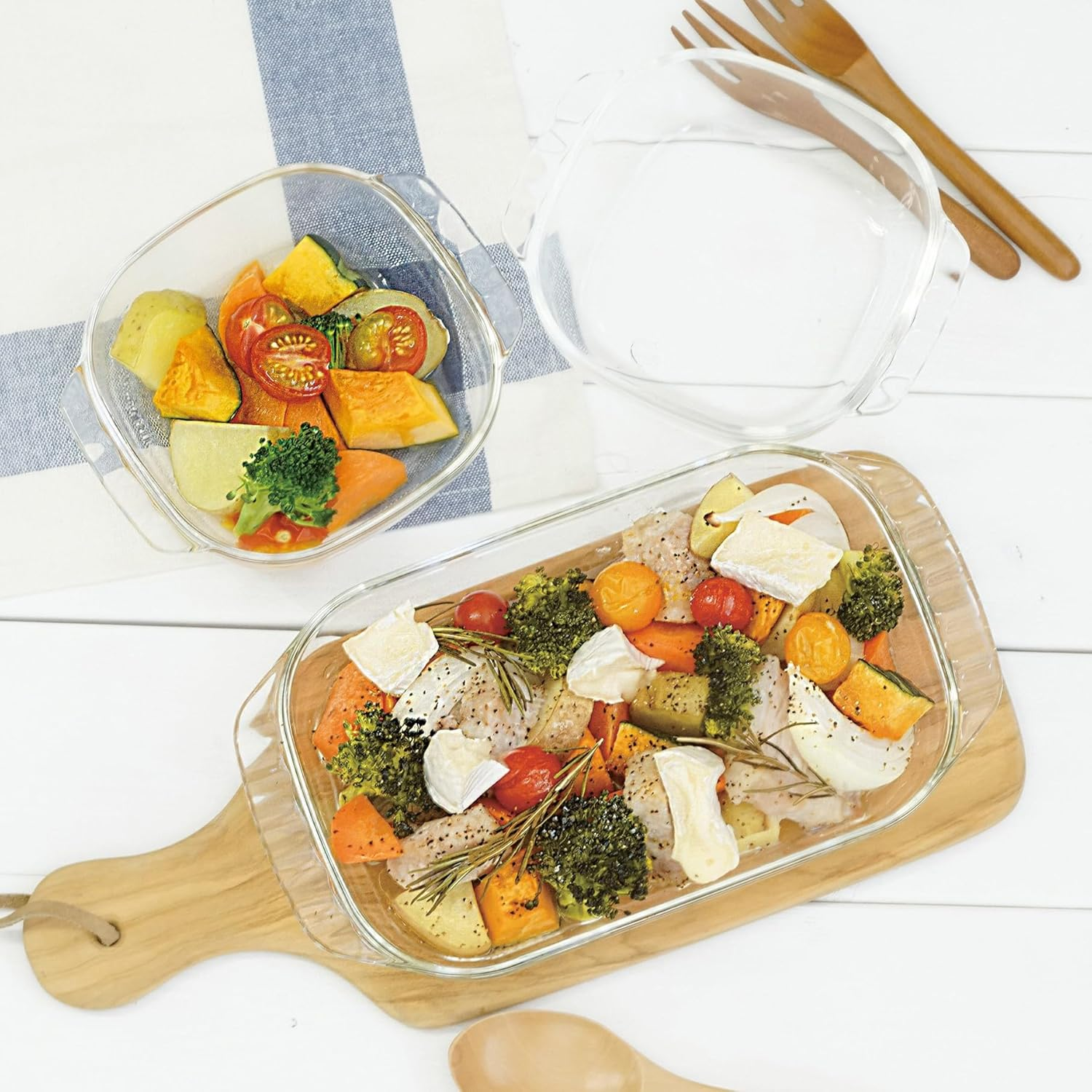 HARIO HTZ-2808 Heat Resistant Glass Toaster Dish, Set of 3, Made in Japan image number 3