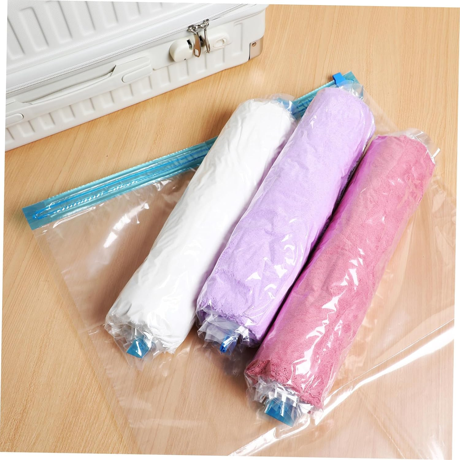 Outanaya 12Pcs Compression Packing Bags for Travel Vacuum Storage Organizers Portable and Convenient up Design Thick and for Clothes