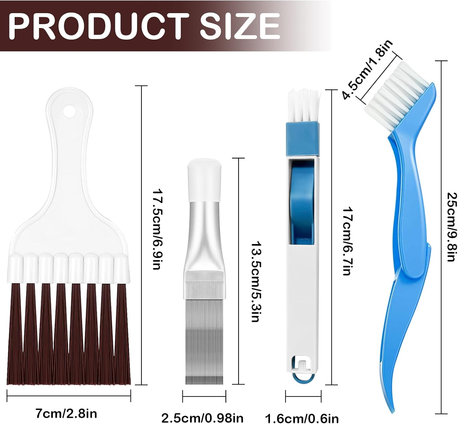 6 Pieces Condenser Comb Dryer, Slat Comb, Dryer Cleaning Brush, Condenser Comb for Cleaning Air Conditioners, Refrigerators, Evaporators, Windows, Dryer Brush Cleaning