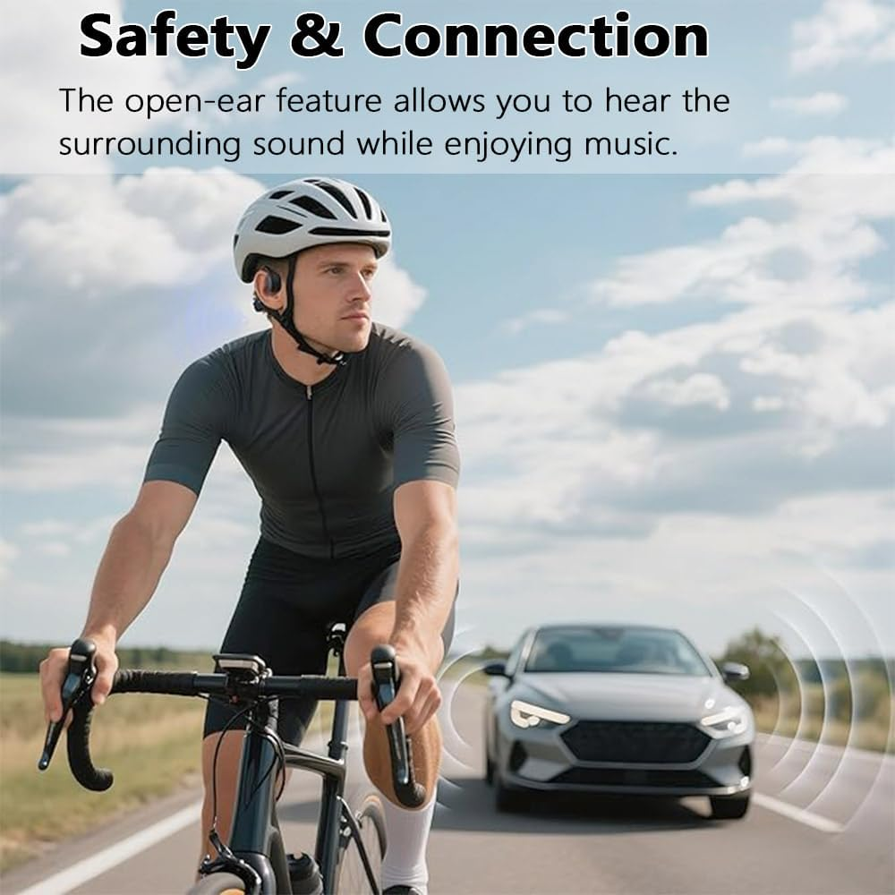 AROSKY Bone Conduction Headphones Bluetooth Wireless Earbuds Open Ear Headphones Wireless Waterproof Sweatproof Bluetooth Earbuds Earphones for Sports Running Gym Workout Cycling Exercise image number 2