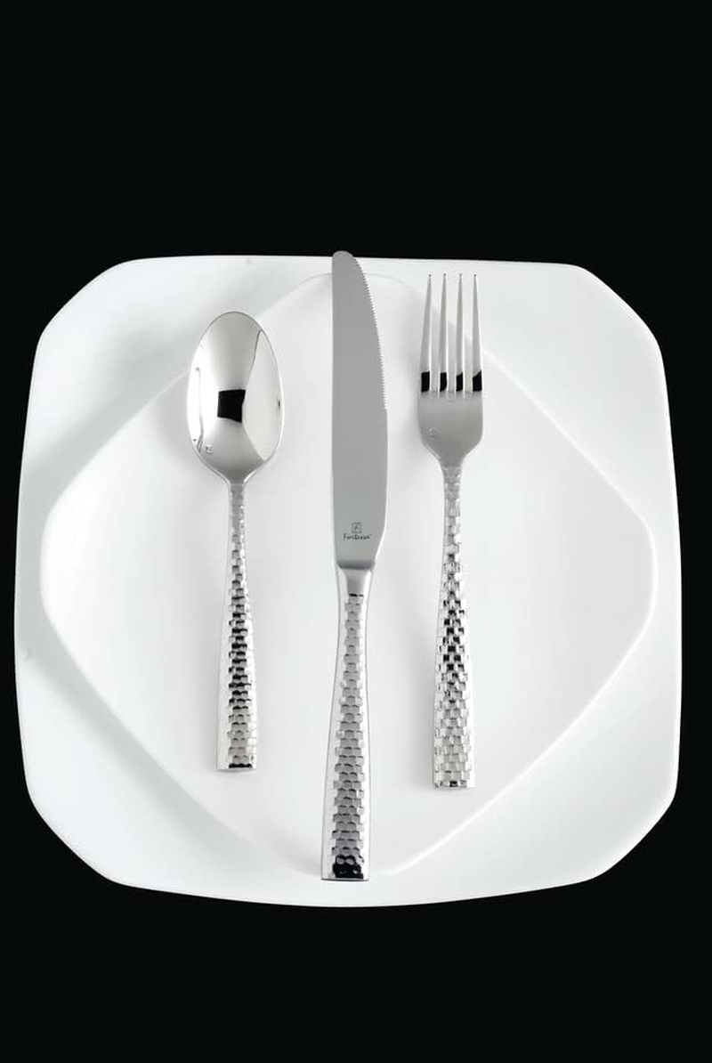 Fortessa Lucca Flatware Set, 20-Piece, Faceted Stainless image number 1