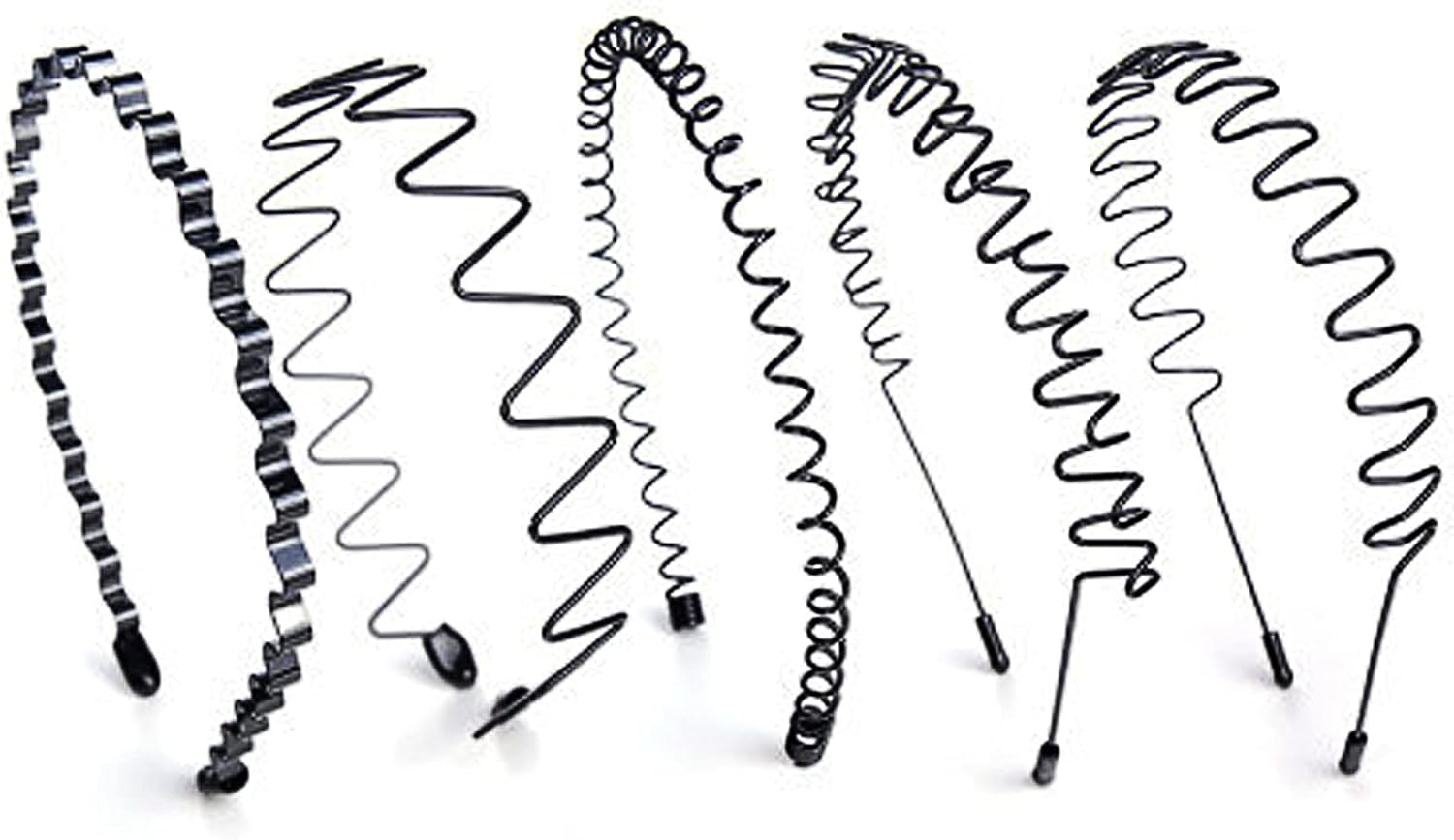 5Pcs Unisex Wavy Headband Metal Hair Band for Men Women'S Hair Hoop Clips, MH MOIHSING Elastic Non Slip Wide Headbands Ordinary Headwear Bandeau Hair Accessories for Women and Men image number 3