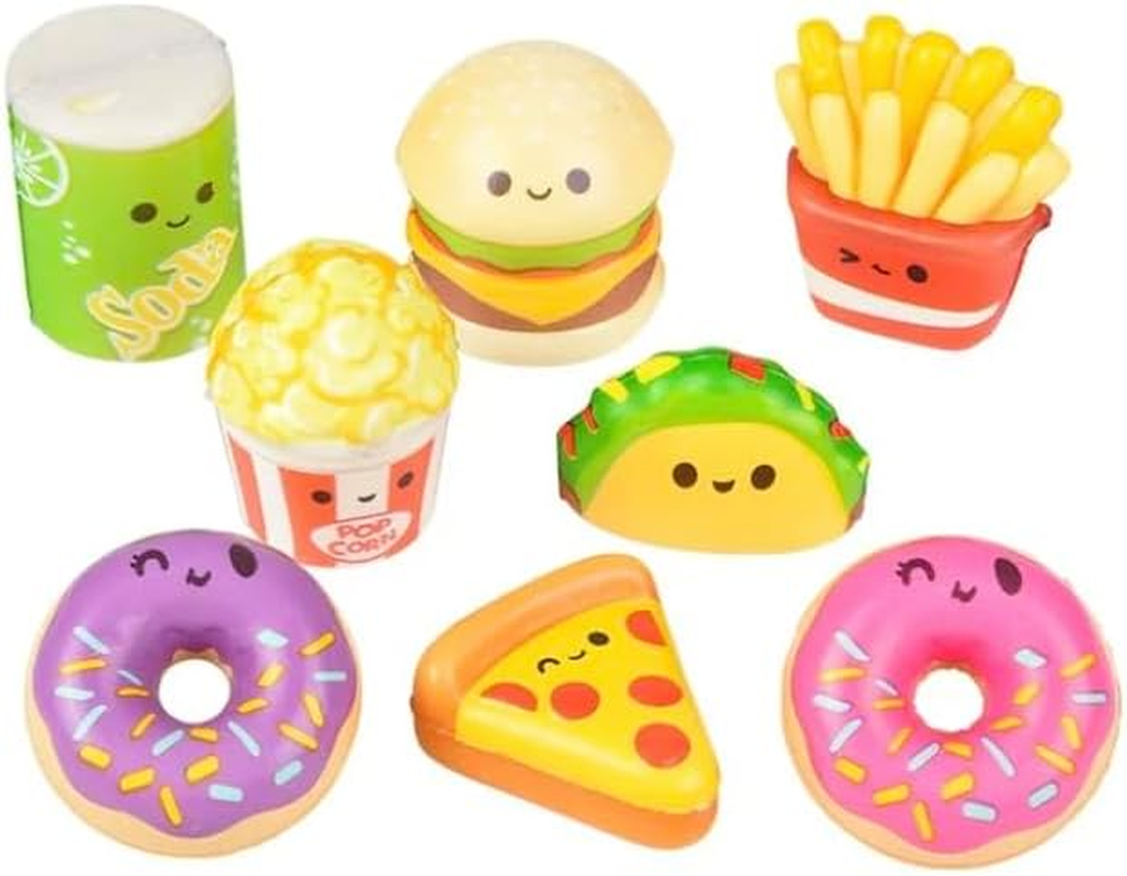 Mini Squish Fast Food - Slow Rise Stress Relief, Fidget Toy, Sensory Play, Party Favors, Reward Chest, Treasure Chest, Goodie Bags - Hamburger, Fries, Donuts, and More! - 8 Piece image number 3