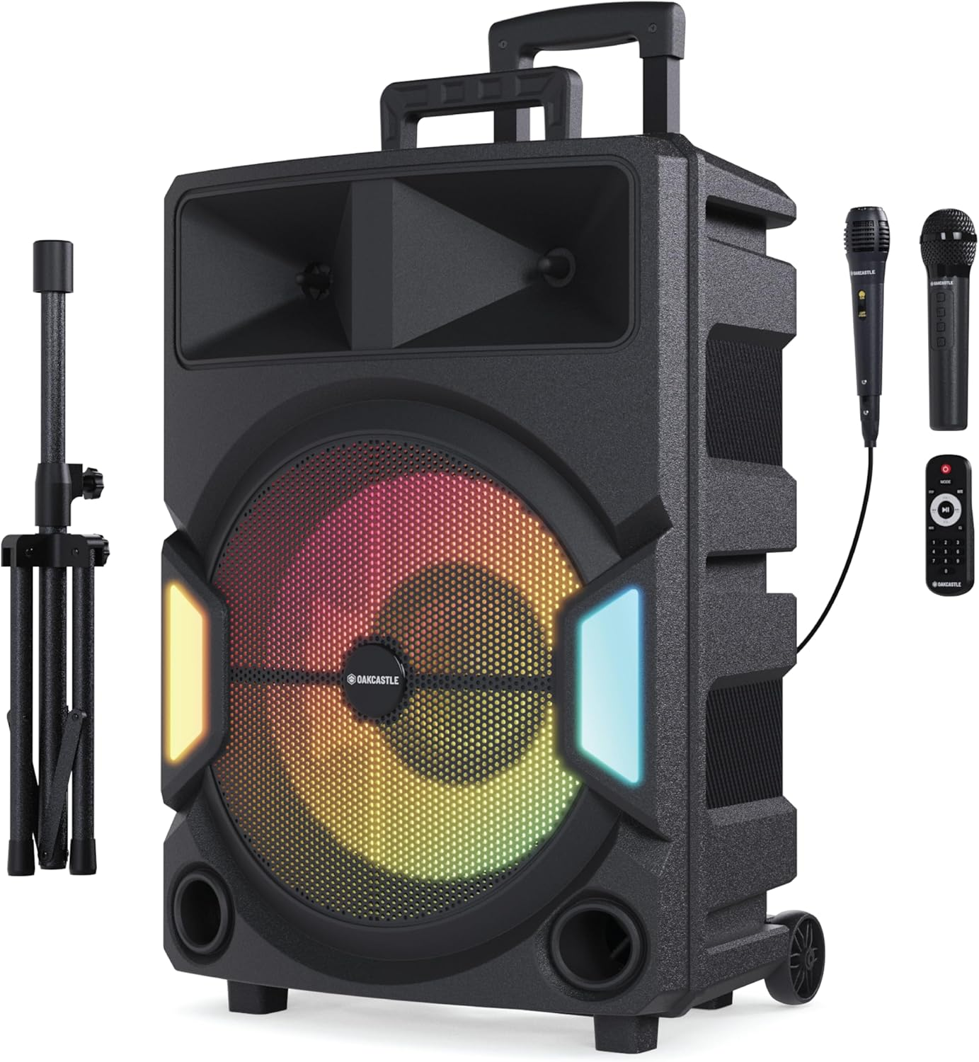Majority PS500 150W Bluetooth Party Speaker with Karaoke and PA System, Black