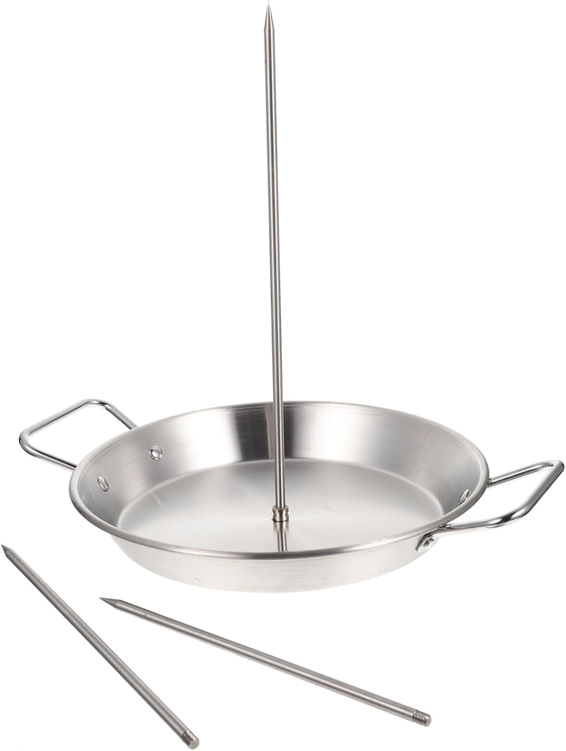 Toddmomy Stainless Steel Chicken Roast Pan with Removable Skewers Vertical Grill Holder for Even Roasting Household BBQ Skewer Rack for Camping and Outdoor Barbecue image number 3
