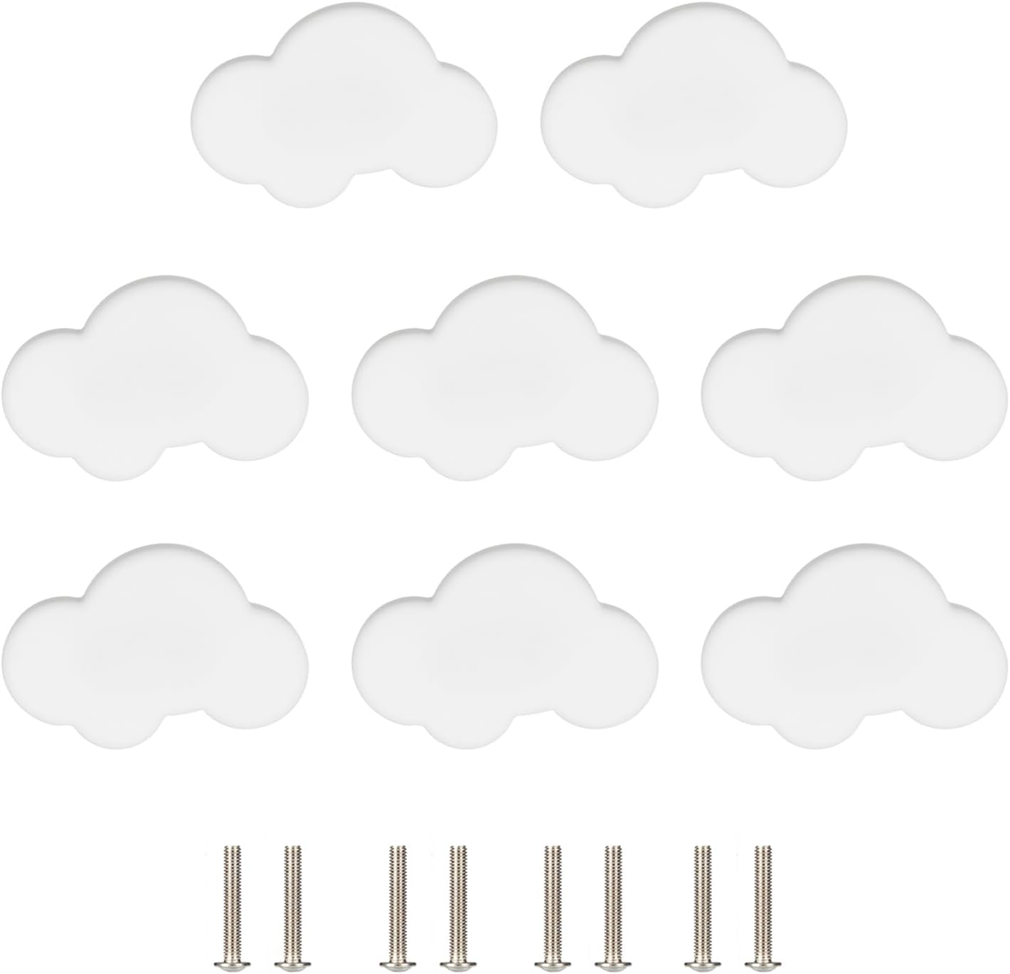 VIDELLY 8 Pieces Soft Rubber Knobs, Cartoon Cabinet Door Knobs Kids Dresser Knobs Handle for Children Room Drawer Closet, White image number 6