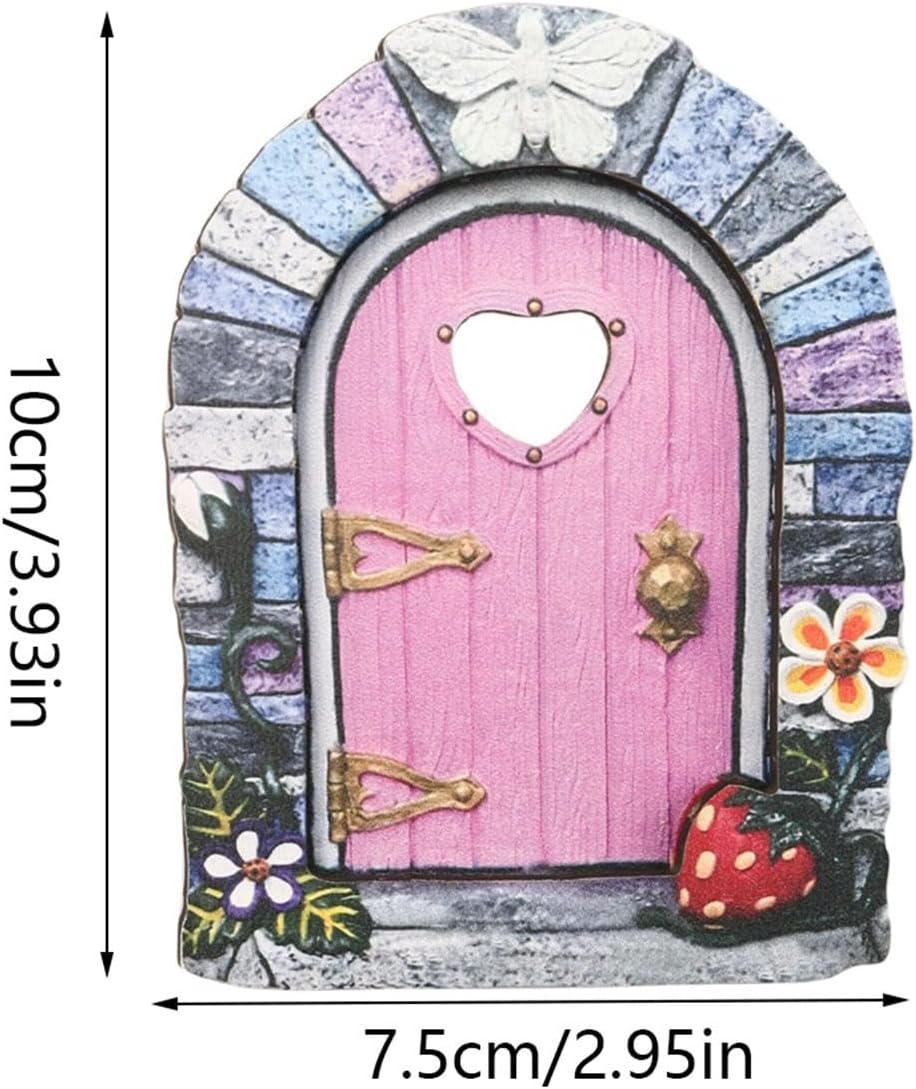 Fairy Door,Wooden Fairy Door - Adorable Fairy Garden Atures, Garden Ornaments Decoration for Fairy Home, Tree Trunk