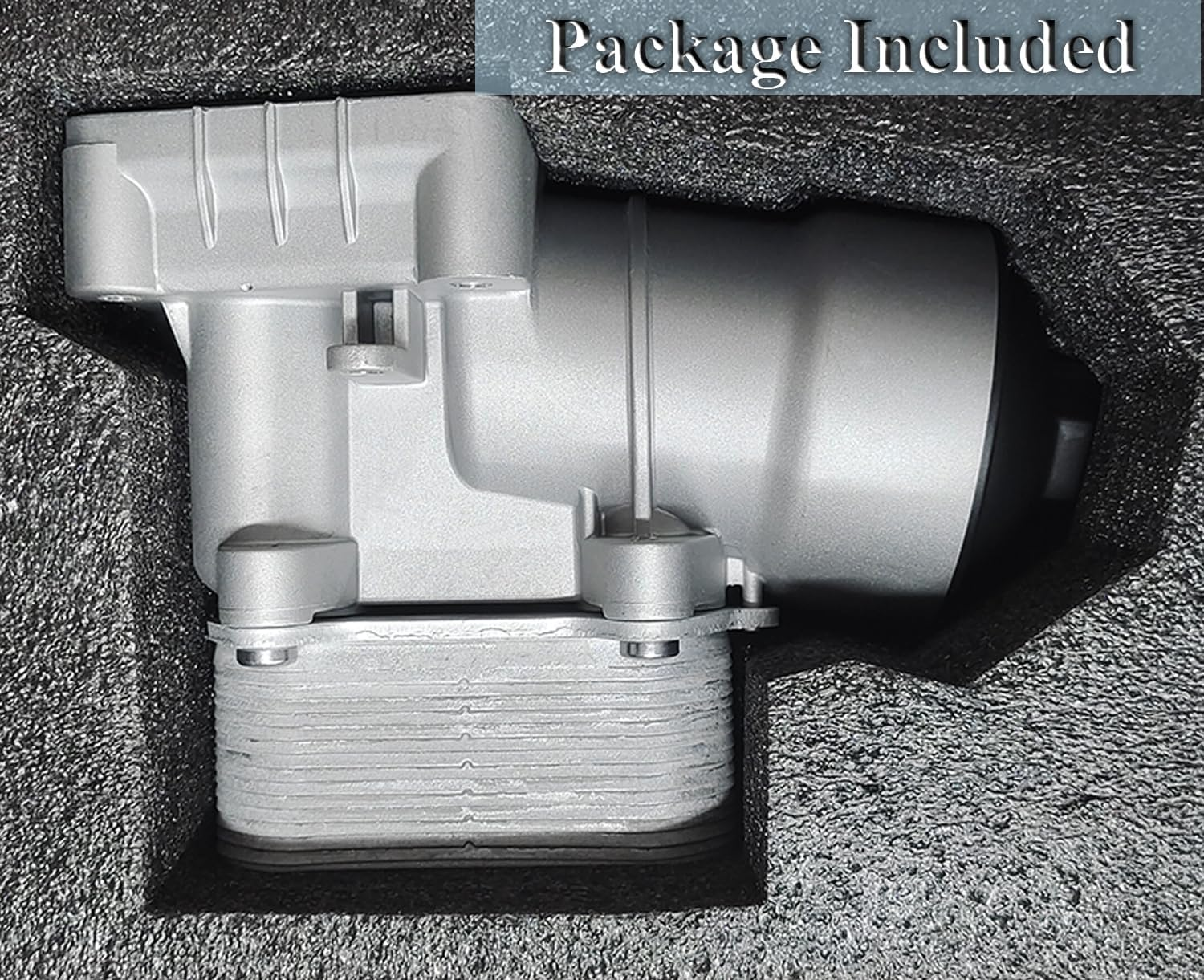 03L115389H Aluminum Engine Oil Cooler Fit for 2012-2014 VW Amarok Passat 2.0L TDI DIESEL, for 2012-2014 Audi A3 Q3 2.0L TDI DIESEL Oil Filter Housing Adapter Assembly Replace# 03L115389B, 03L115389C image number 2