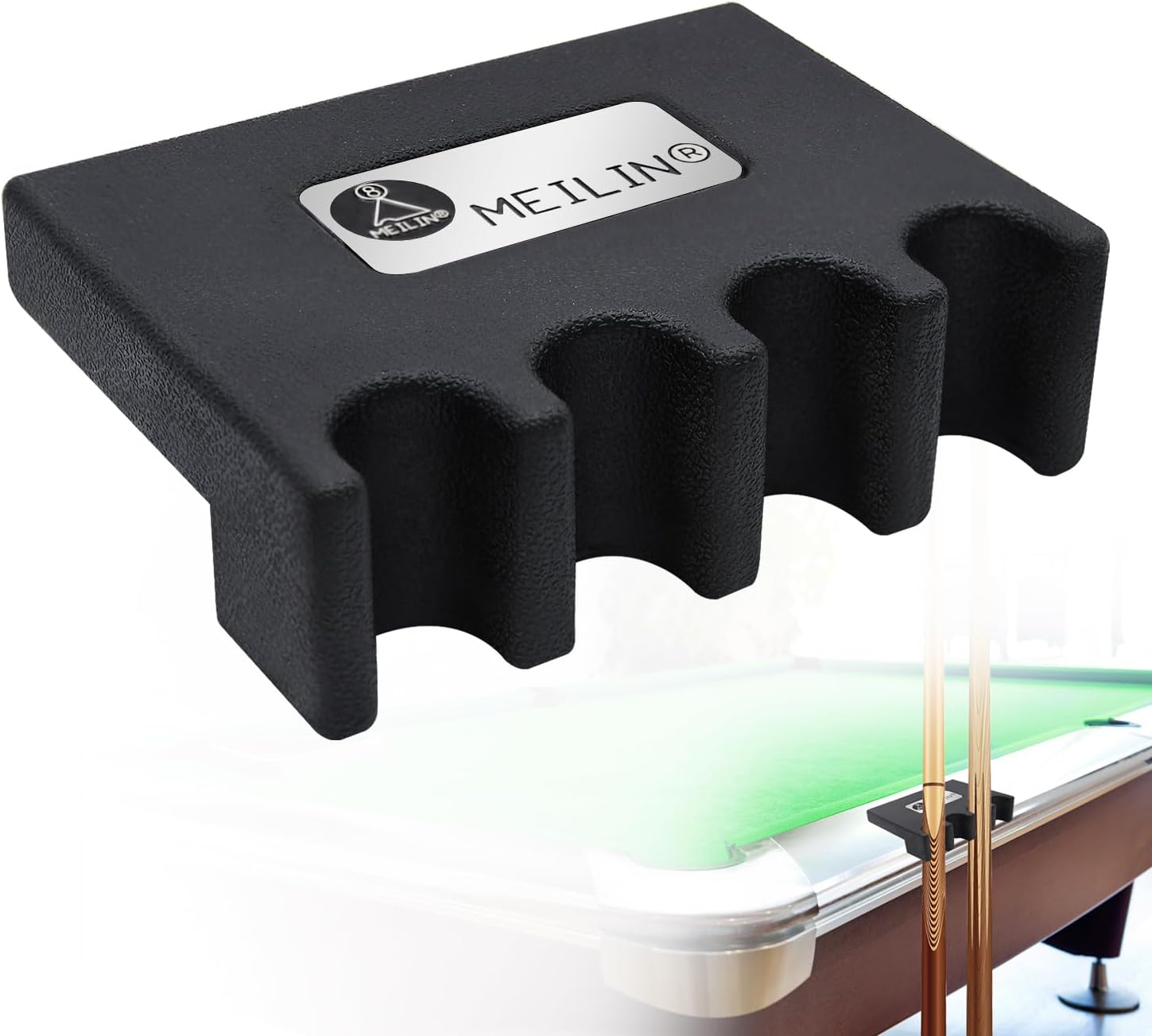 Pool Cue Holder, 4-Cue Portable Pool Stick Holder for Table, Weighted & Durable Billiard Cue Holder, Mini Stick Holder for Pool Cues, Pool Cue Holder Claw
