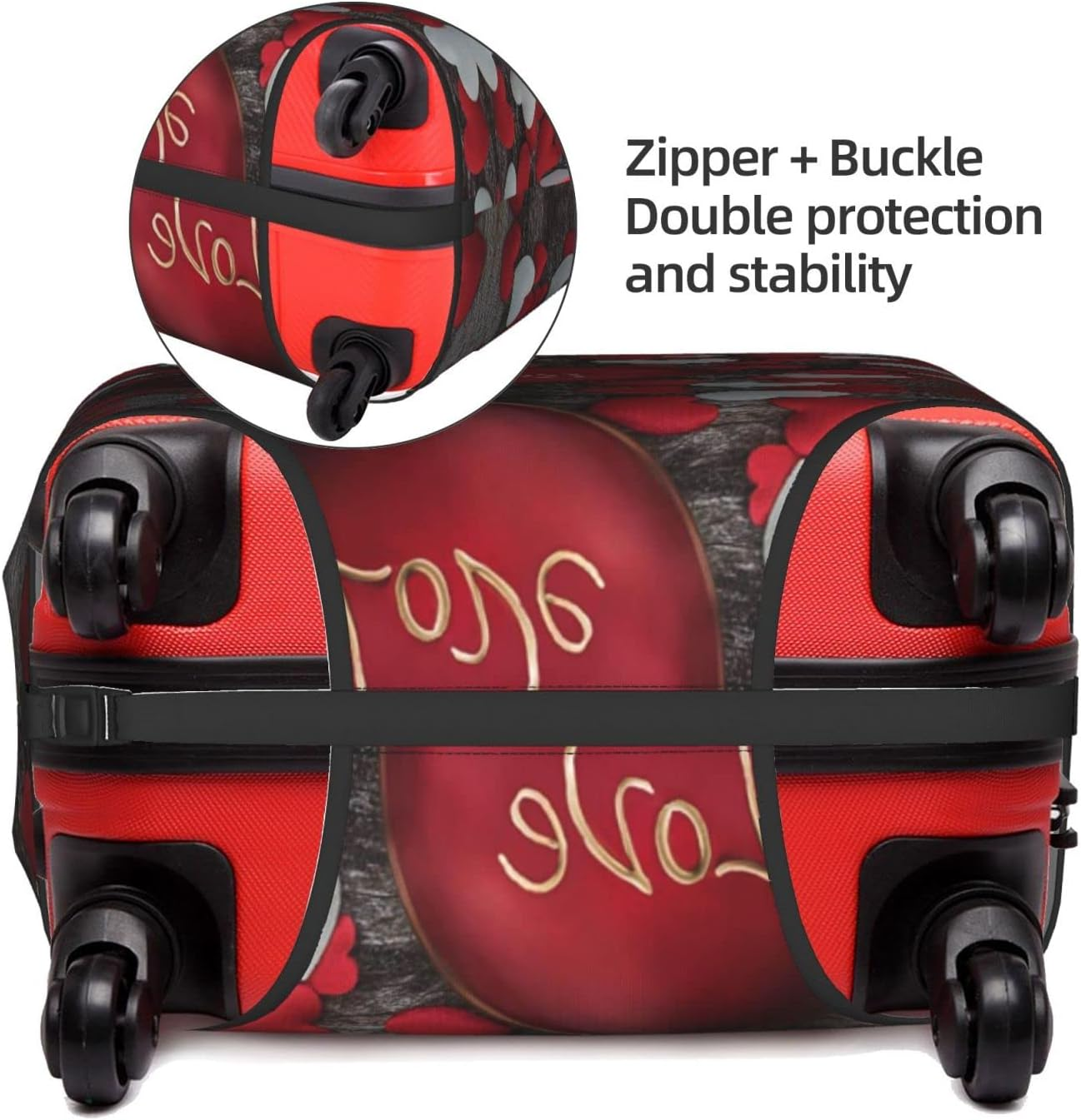 Valentine'S Day Luggage Cover Washable Suitcase Protector Anti-Scratch Suitcase Cover Fits 18-32 Inch Luggage image number 6