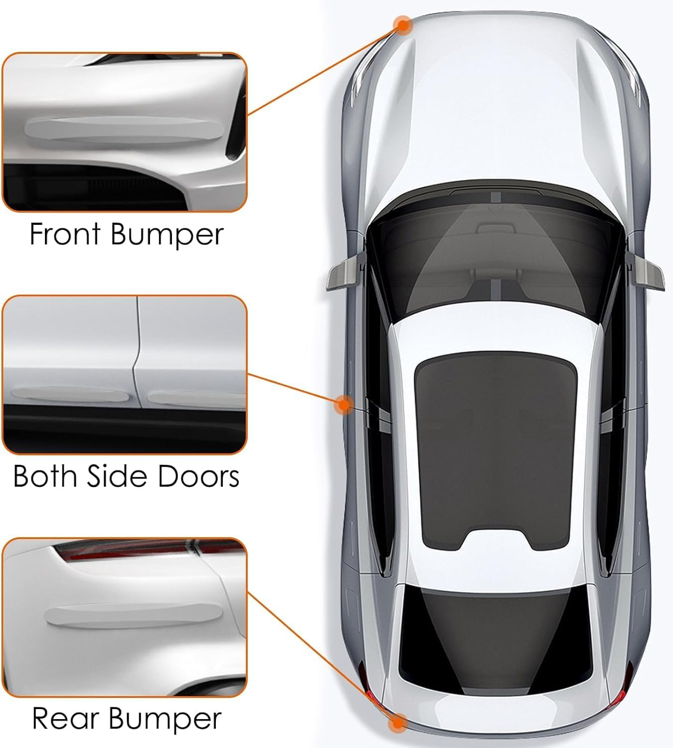 THJOPOKEEL 8-Piece Invisible High Transparent Door Edge Protective Cover General Motors and Home Bumper Protectors All-Round Scratch Resistance (Transparent) image number 1