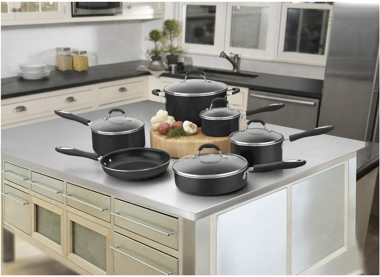 Cuisinart 55-11BK Advantage Nonstick 11-Piece Cookware Set, Black image number 2