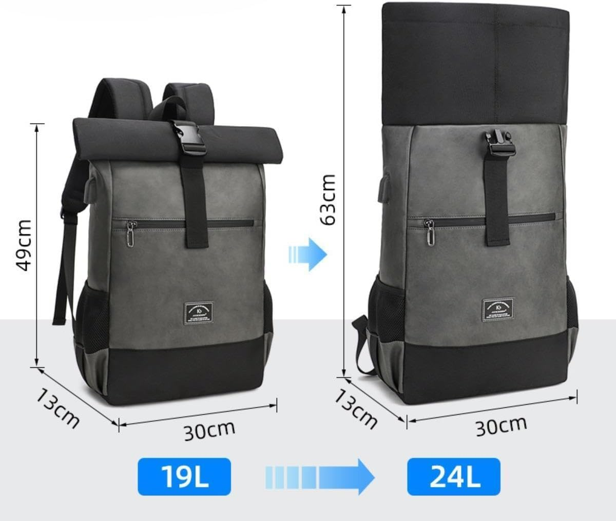 STARTIST Roll Top Backpack Laptop Backpack for Women Men Laptop Bag Casual Daypack Roll Top Rucksack for Hiking Weekender Sports Work image number 5