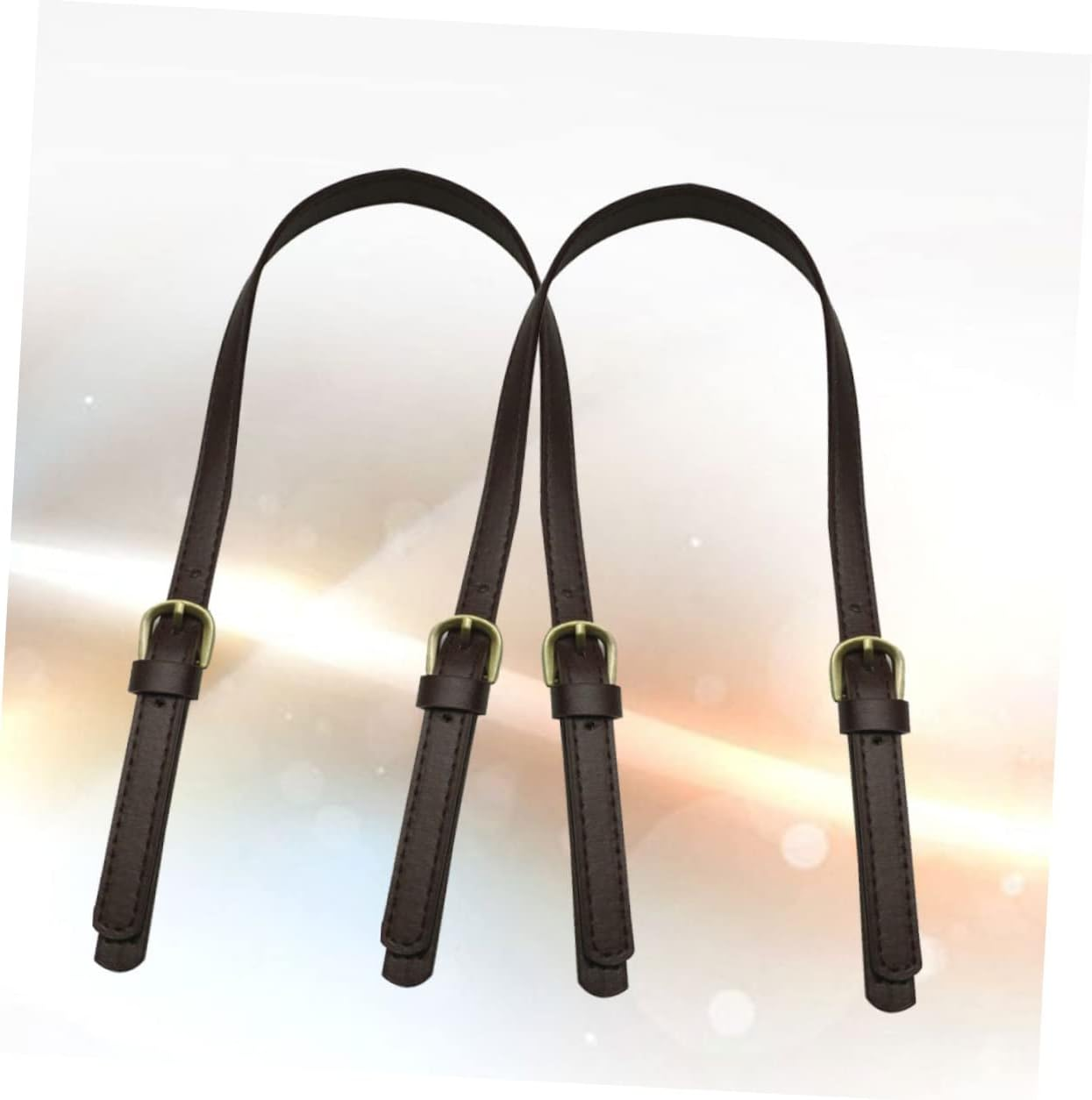 IWOWHERO 2Pcs Synthetic Leather Handbag Handles Tote Bag Replacement Strap DIY Bag Belt for Women Dual Buckle and Adjustable image number 6