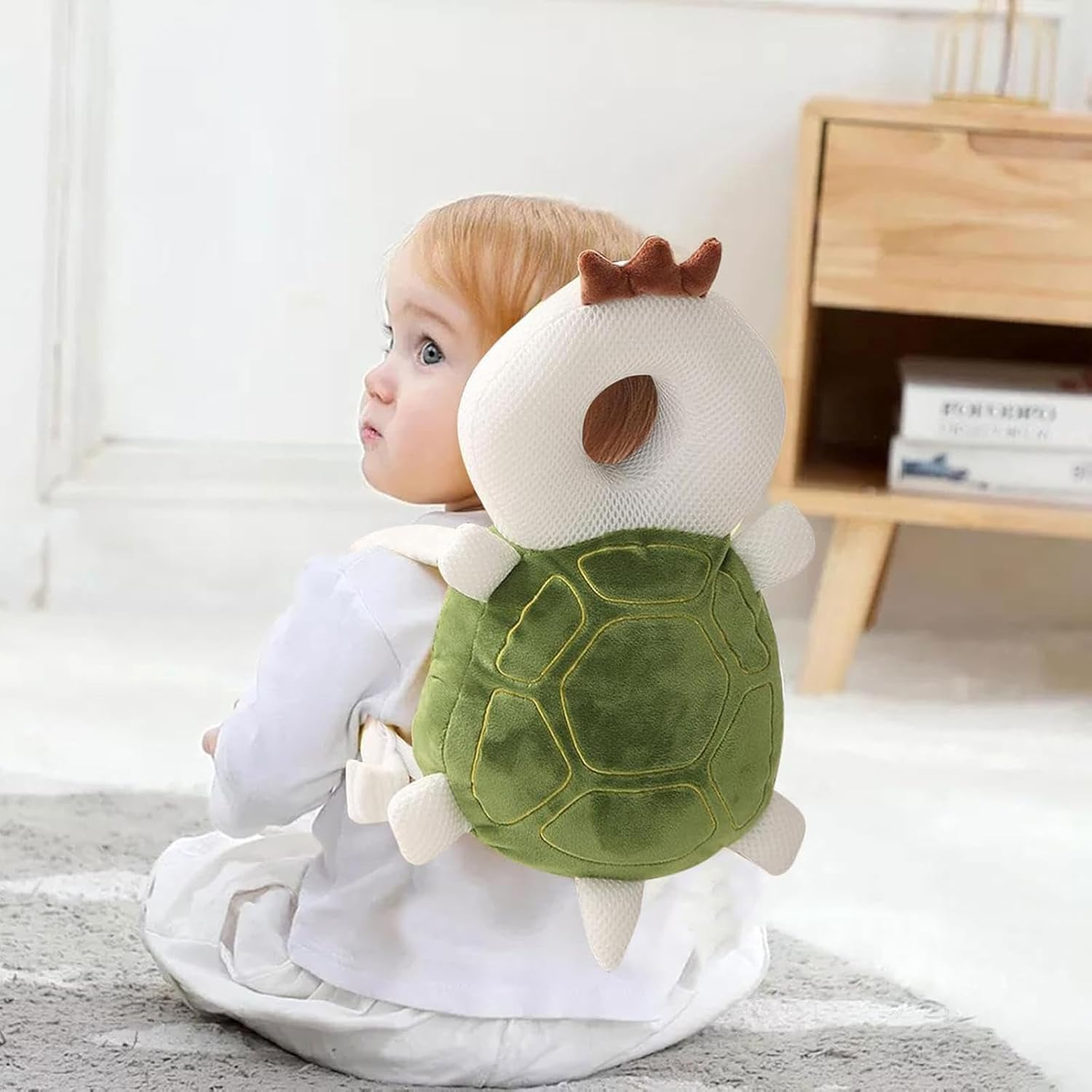 Head Protection Cushion, Adjustable Infant Safety Pads, Baby Backpack Head Protection Pillow, Child Anti-Fall Back Protector, Cartoon Animal Shape Mesh Toddler Safety Head Protector for Baby Walking image number 2