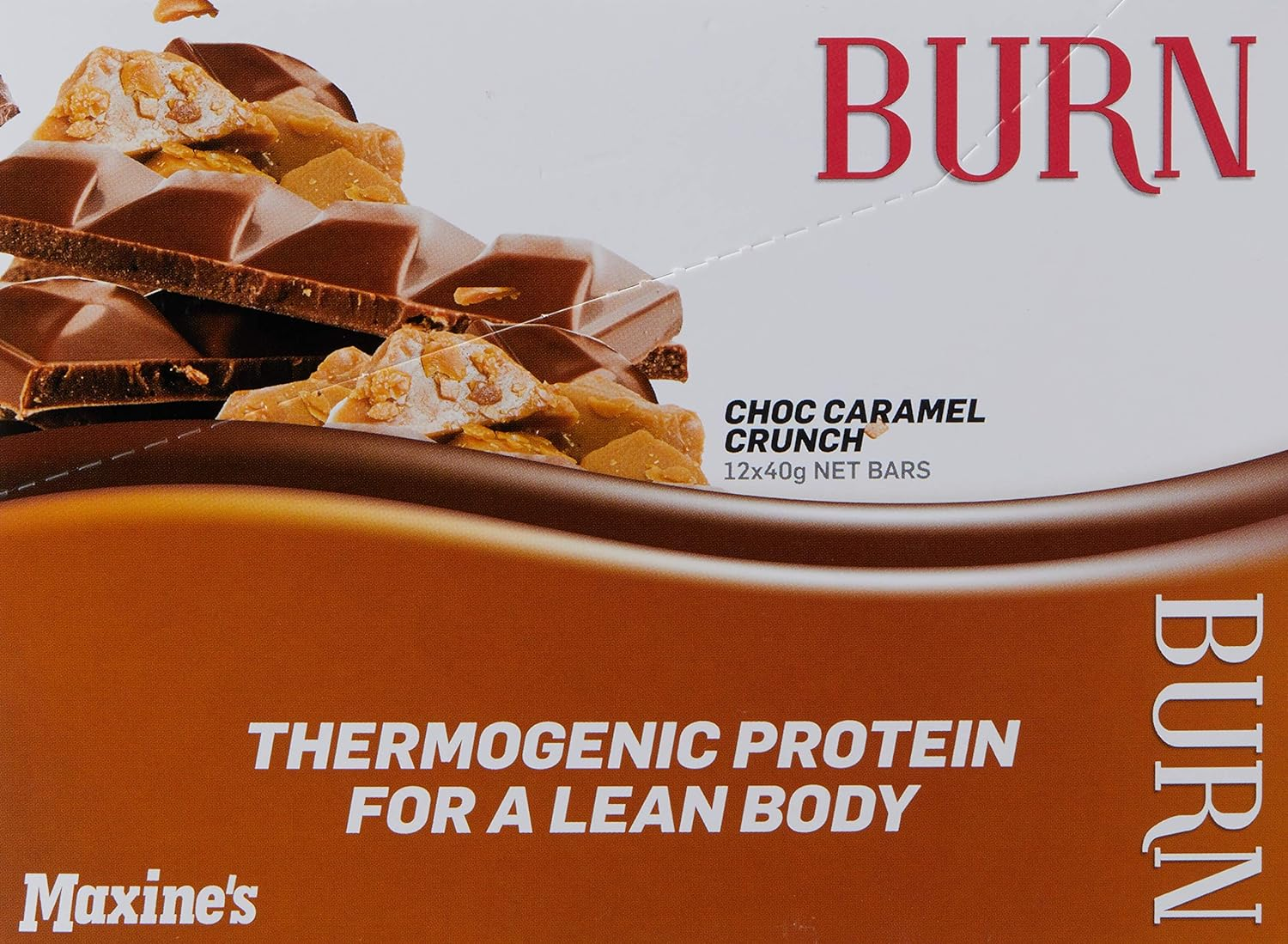 Maxine'S Burn Fat Burning Protein Bars, Caramel Crunch, Box of 12 X 40G Bars