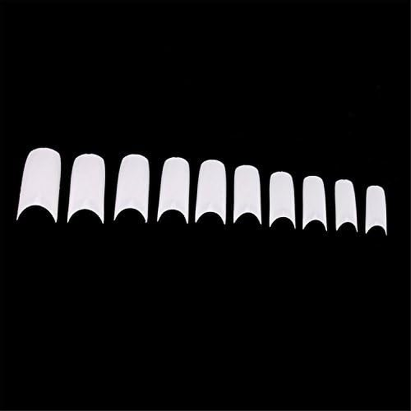 500Pcs Lady White French Acrylic Style Artificial False Nails Half Tips image number 2