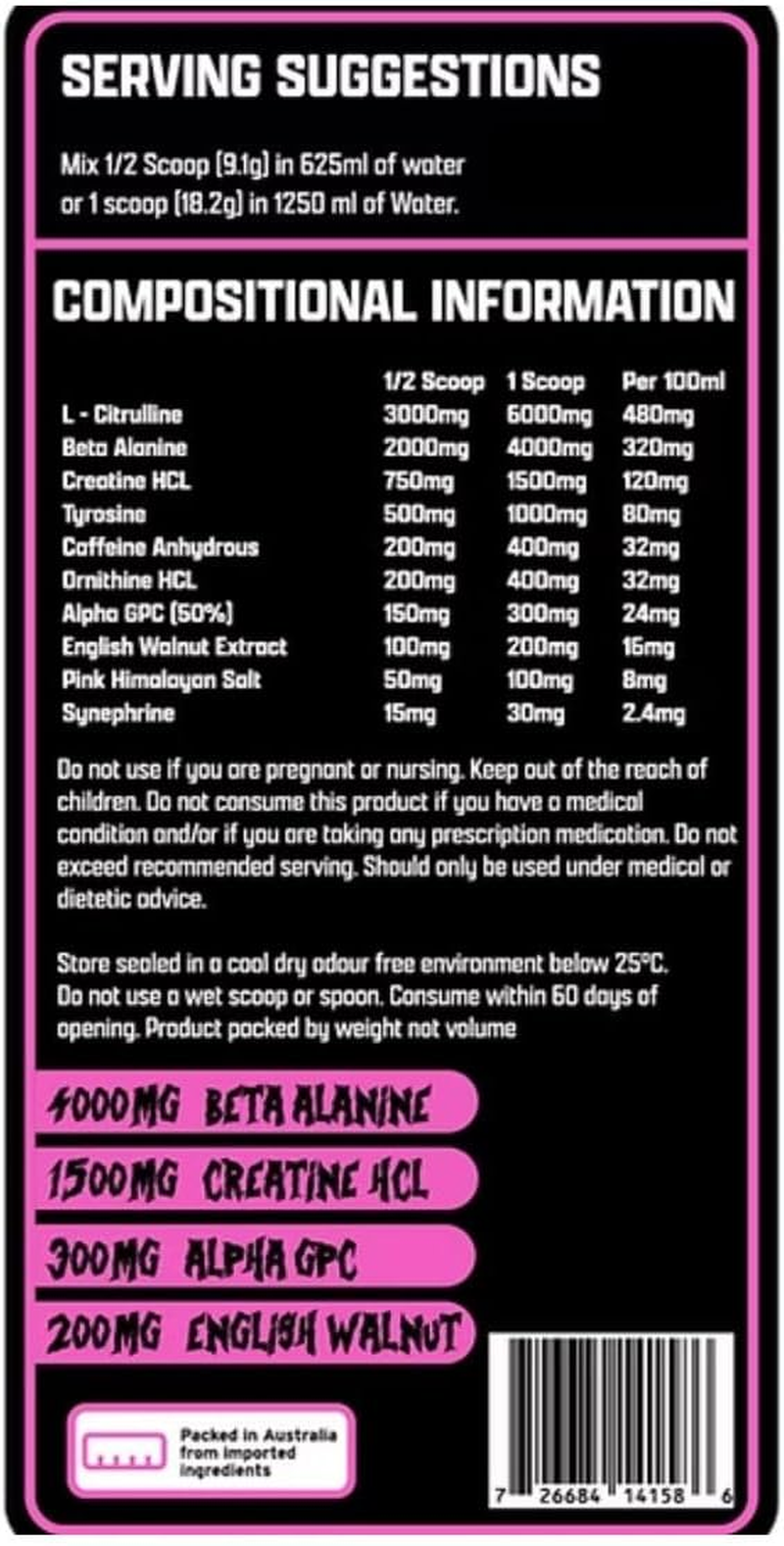 Mad Science Xtreme Pre-Workout 50 Serves Cola Ice