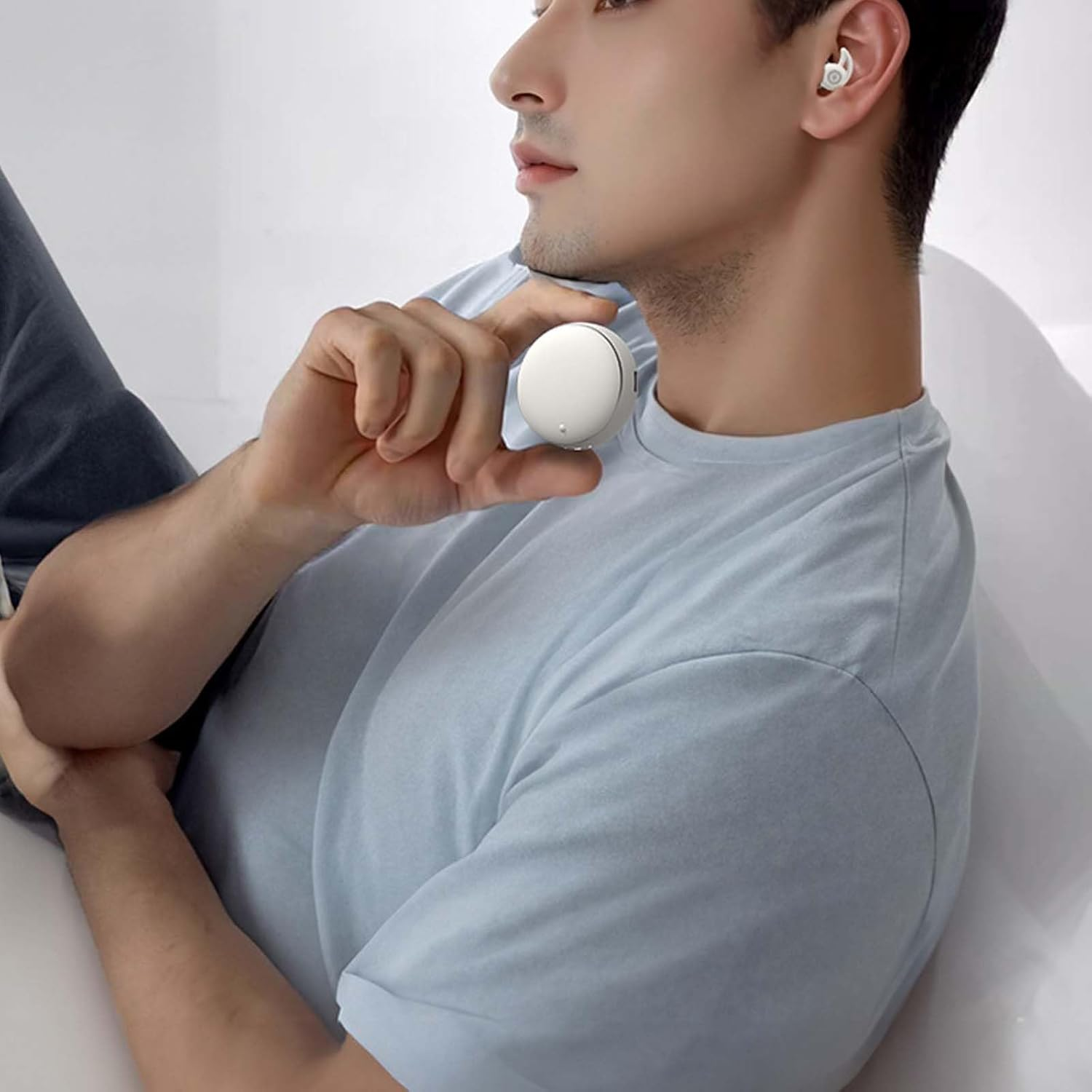 Noora Sleep Earbuds, Snoozepods Pro - Bluetooth Sleepbuds, Noorasleep Snoozepods Pro, Comfortable Snugly with a Smart Case, Micro Sleep Earbuds for Side Sleepers (White) image number 6