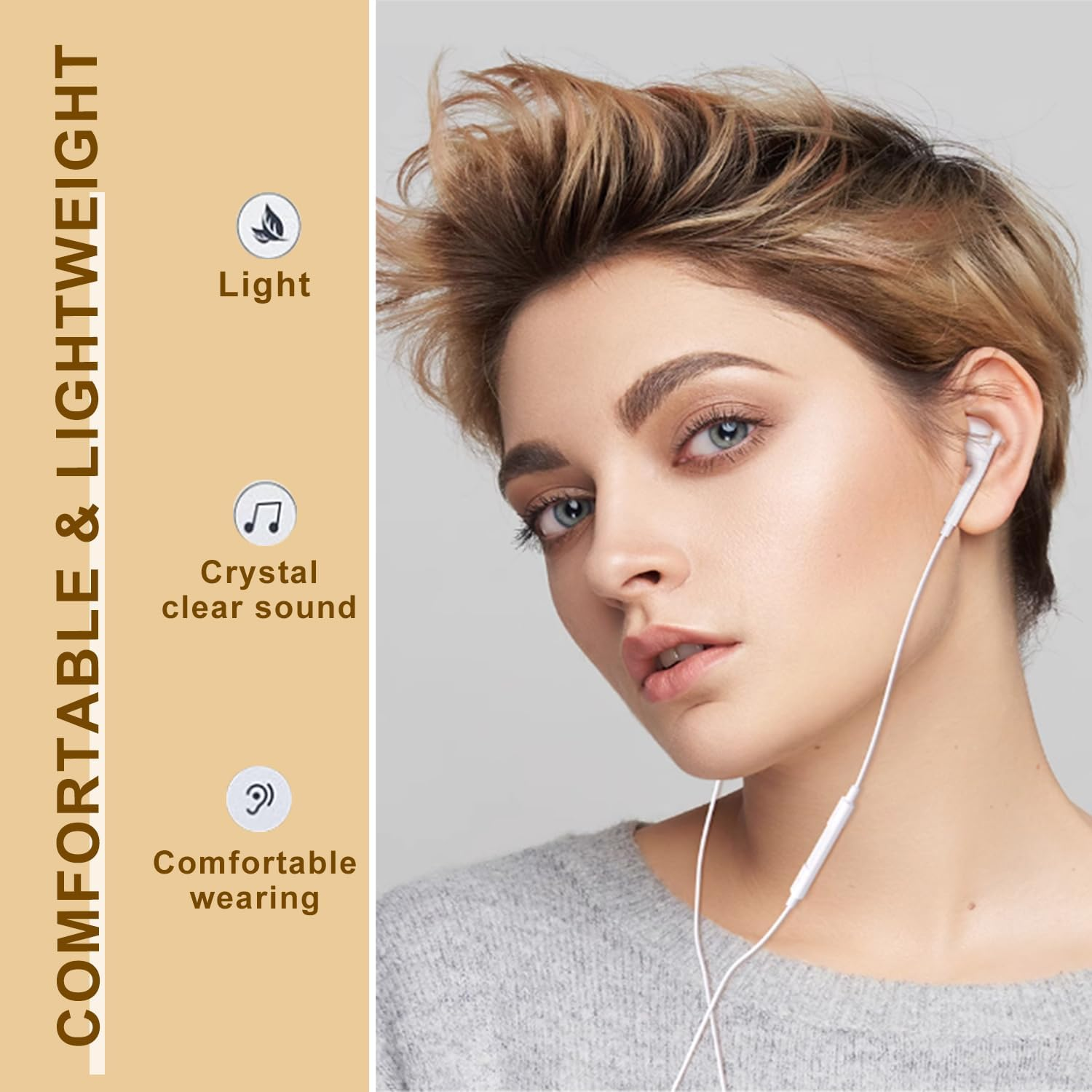 2 Pack of USB C Headphones for Iphone 16/16 Pro/16 Plus/16 Pro Max/15/15 Plus/15 Pro/15 Pro Max,Usb Type C Earphones Hifi Stere, Wired Earbuds with Microphone & Volume Control image number 2