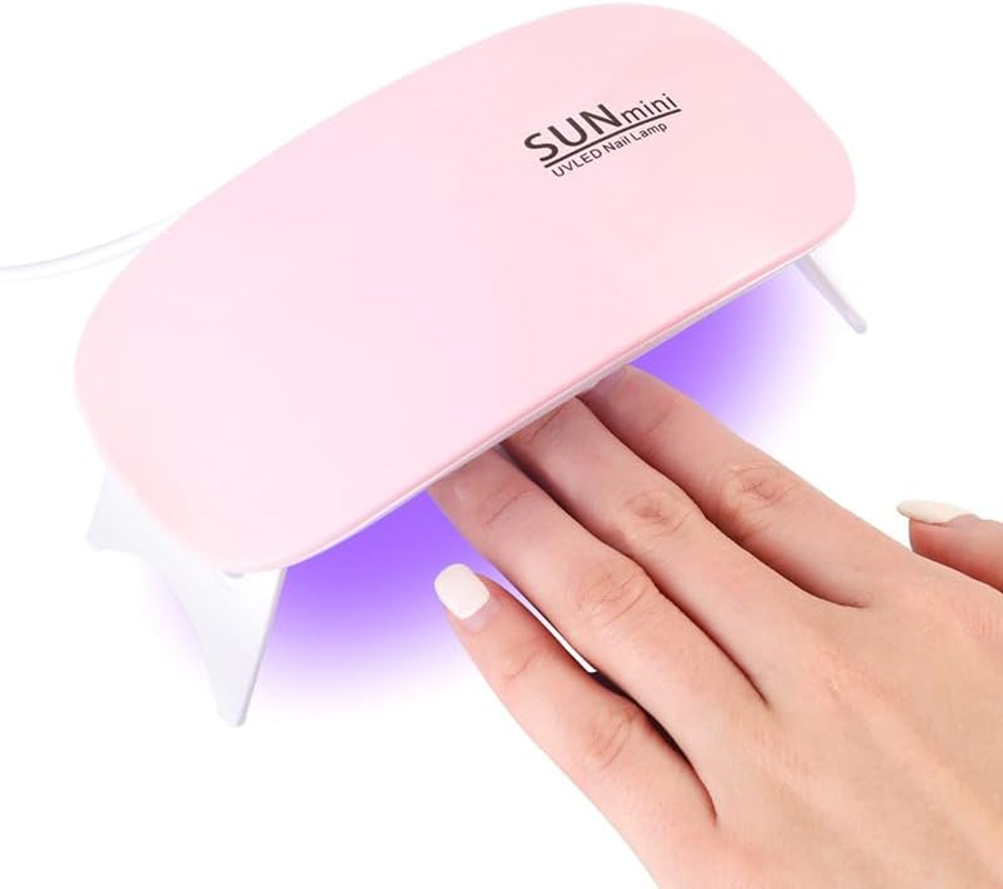 Mini UV LED Nail Lamp, Compact Portable Gel Nail Dryer Light for Curing Gel Polish & Semi-Cured Nail Wraps, Fast Drying Usb-Powered Manicure Tool for Travel & Home Use (White)