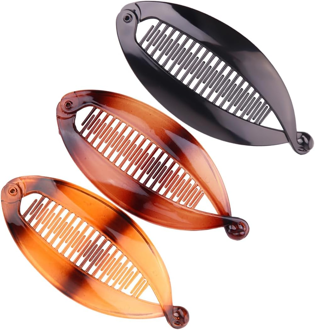 Pack of 3 Banana Clips, Vintage Fishtail Hair Clip, French Banana Clip, Small French Banana Clip, Ponytail Holder, Hair Gripper