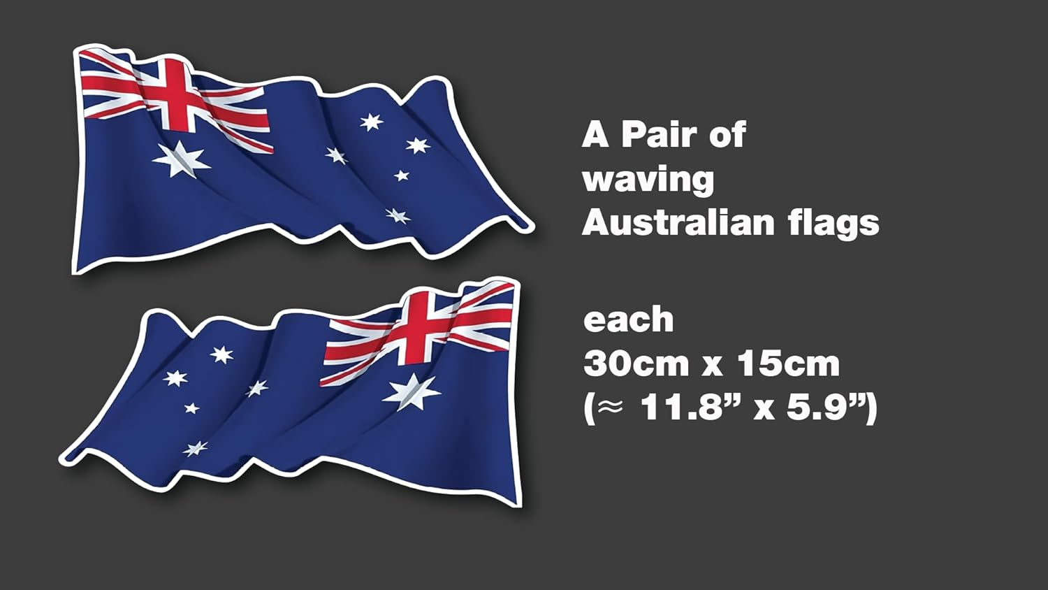 A Pair of Australian Flag Car Stickers &ndash; 30Cm X 15Cm Each Waving Flag Decal | Weatherproof 5-Year Outdoor Vinyl | Bubble-Free Application | Aussie Pride for Cars, Windows, Toolboxes, Laptops image number 4
