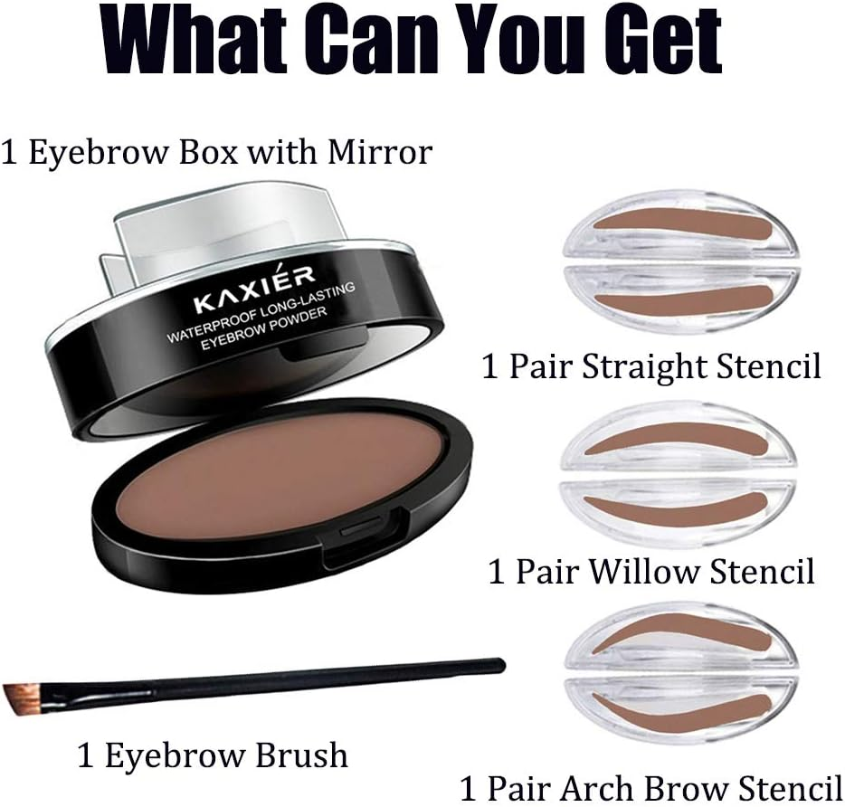 Gl-Turelifes Waterproof Eye Brow Stamp Powder Perfect Eyebrow Power Seal Nature Eye Brow Powder Delicate Shape Light Brown image number 3