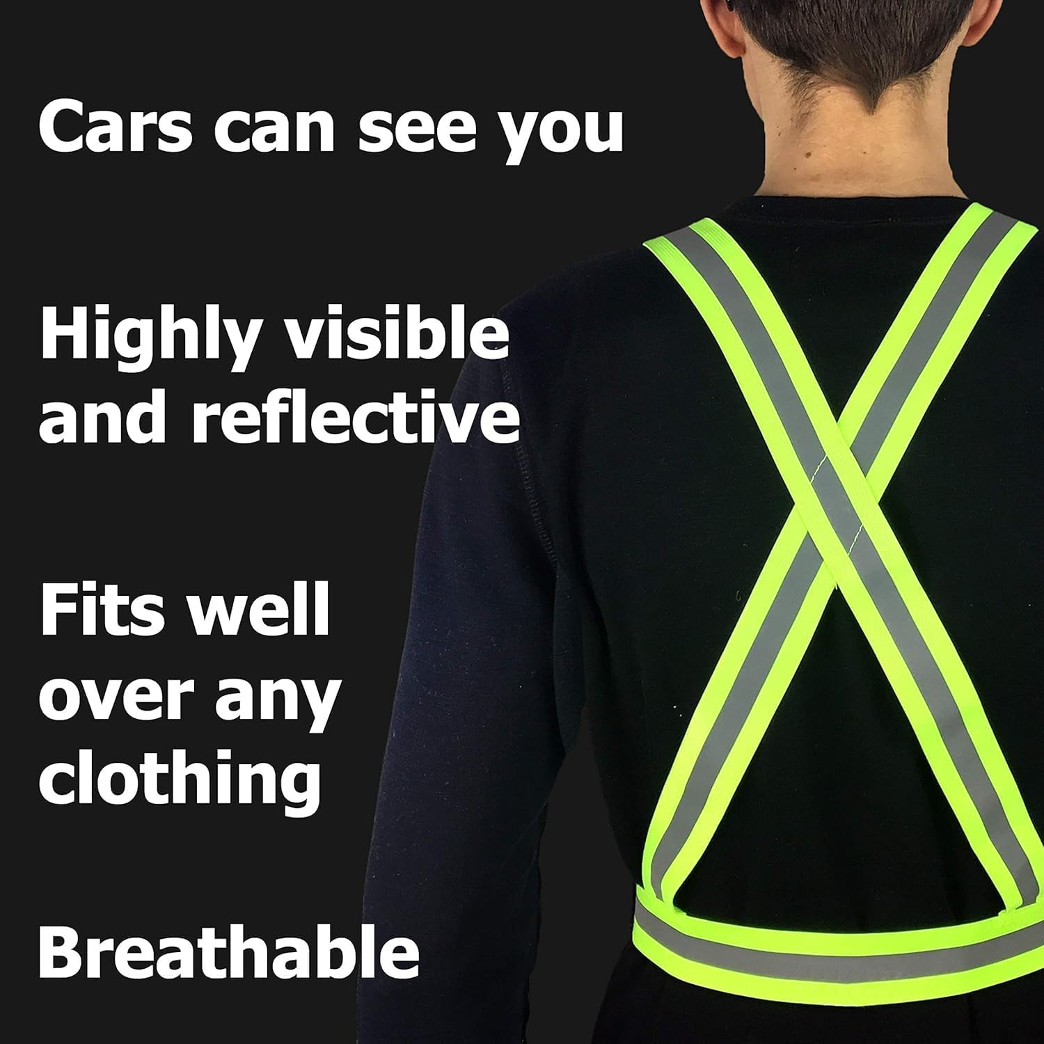 2 Pieces High Visibility Reflective Vest - Safety Reflector Strips Bands - Reflective Running Gear for Men and Women for Night Running image number 3