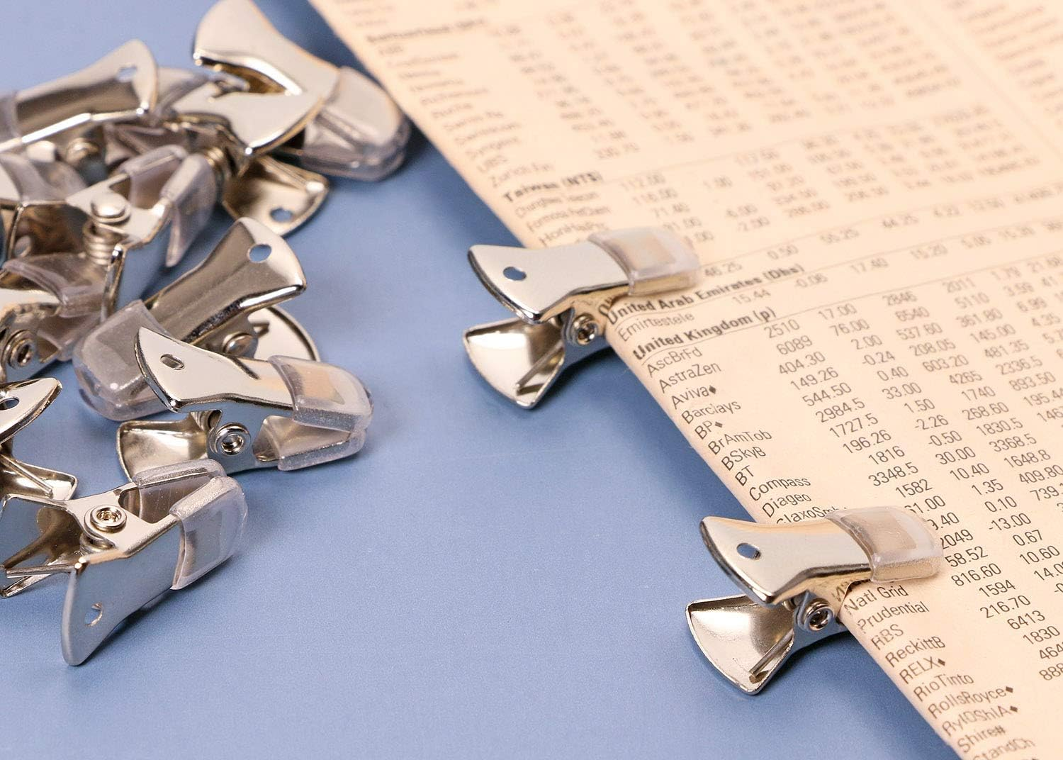 ONLYKXY 30 Pieces 20X6Mm Silver Metal Small Clip, DIY Clips, Non-Slip Sweater Clips Alligator Clamps Flat Mouth Clip ID Badge Holders Lanyards Clothing Glasses Accessories Clip, Silver