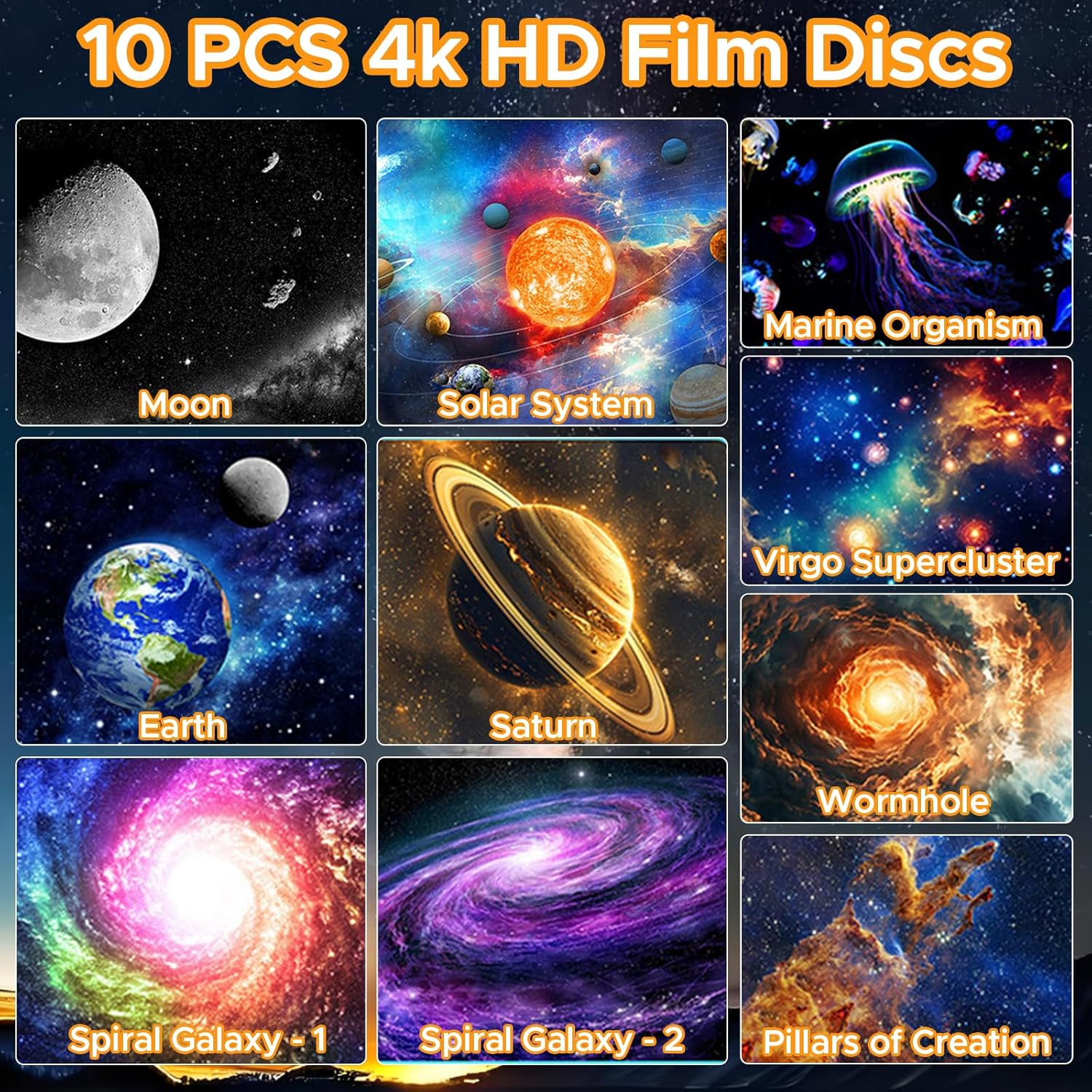 Galaxy Projector, Realistic Star Planetarium Night Light Projector with 10 Film Discs, Timer off Controls&8-Color Night Light, 360&deg; Rotatable Super Wide Ceiling Coverage for Bedrooms Home Theaters image number 3