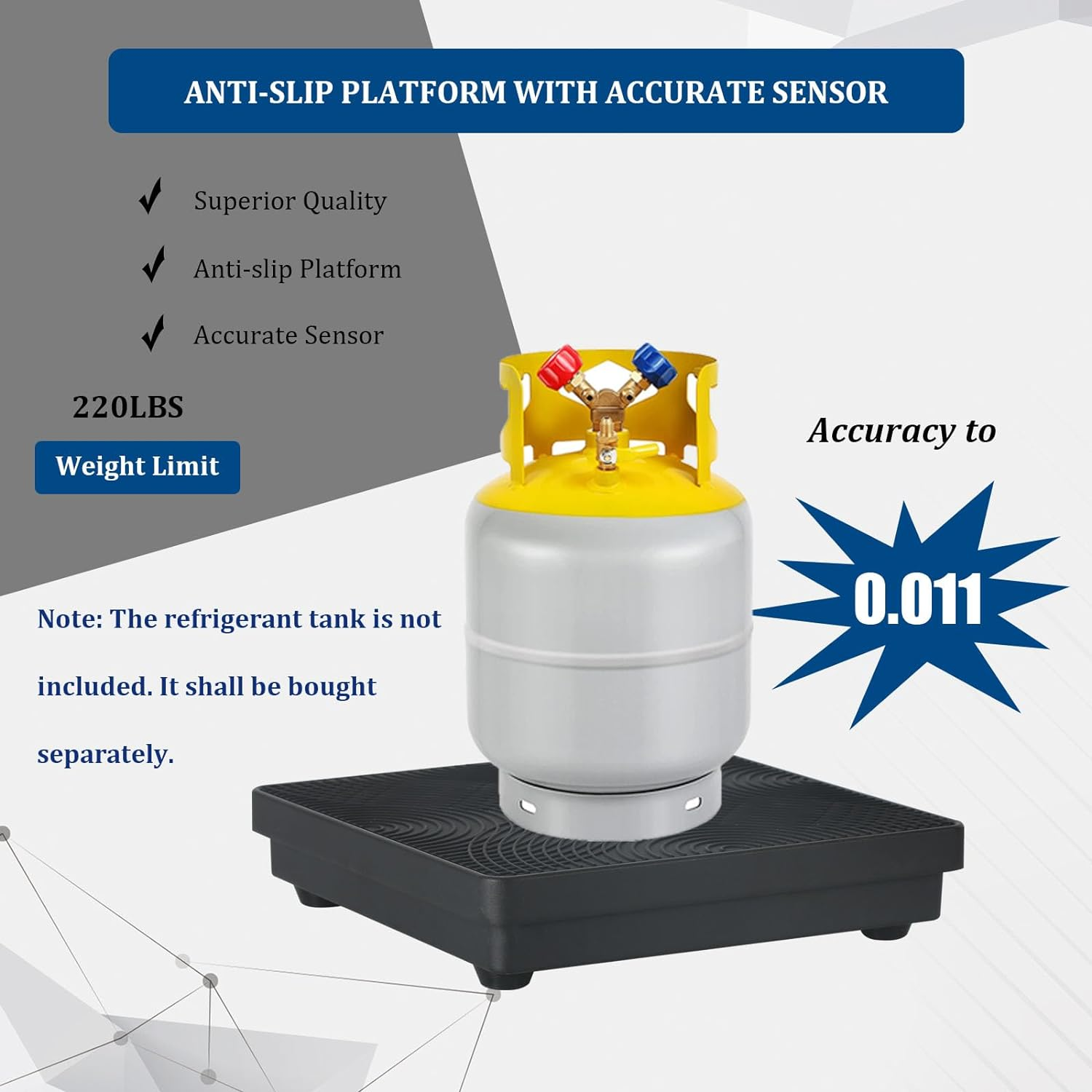 P PBAUTOS 220LBS Electronic Digital Refrigerant Charging Weight Scale with Portable Case, HVAC Refrigerant Scale for All Refrigerant Recovery Tanks image number 2