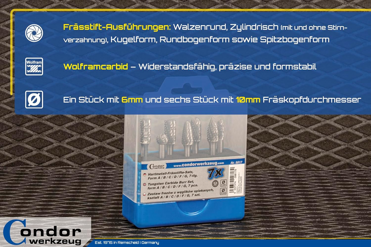 Condor Carbide Burr Set 7 Pieces image number 1