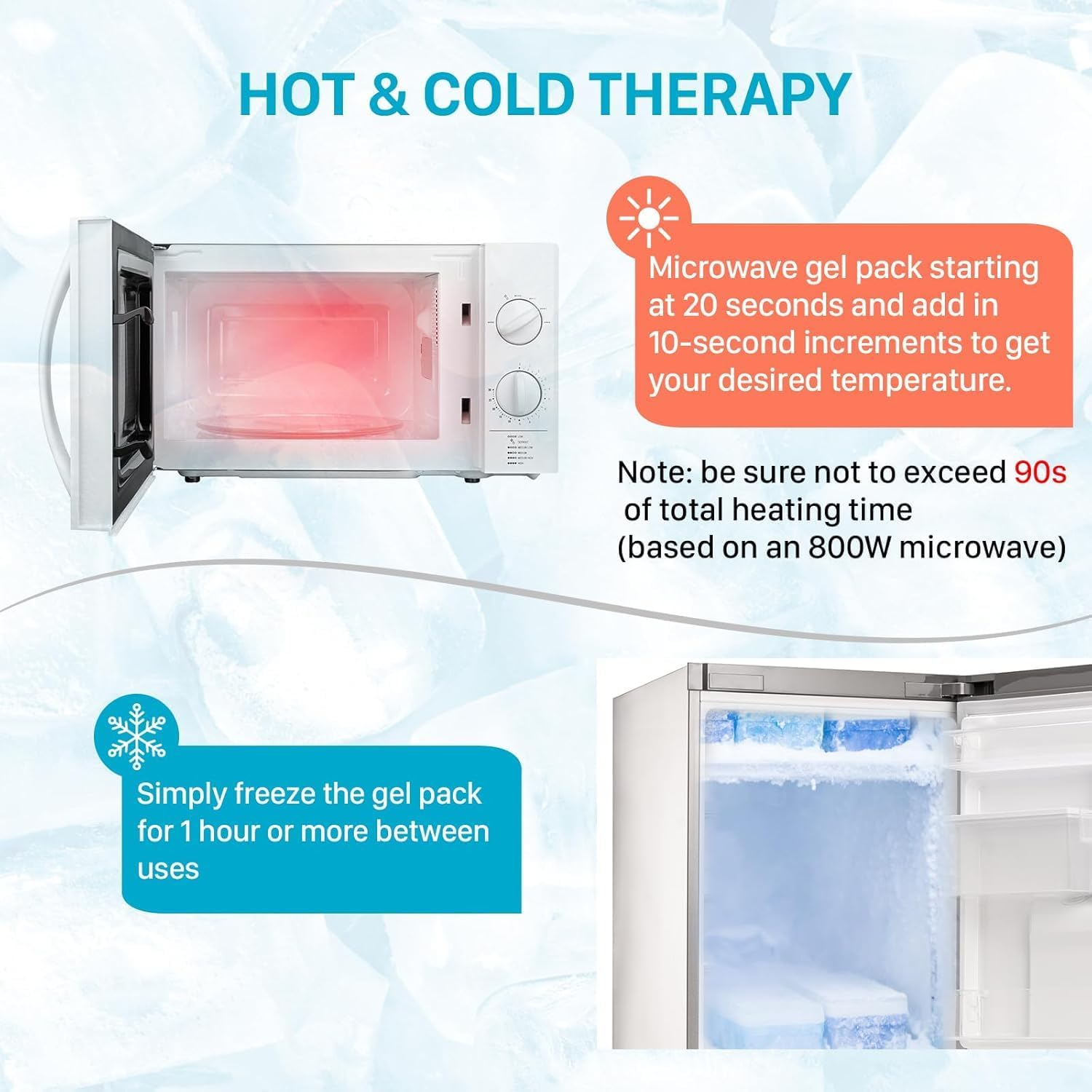 Comfytemp 27X35Cm Knee Ice Pack for Injuries, Reusable Gel Cold Pack for Knee Pain Relief, Hot & Cold Compress Therapy for ACL Injury, Knee Replacement Surgery, Arthritis, Bruises & Sprains image number 2