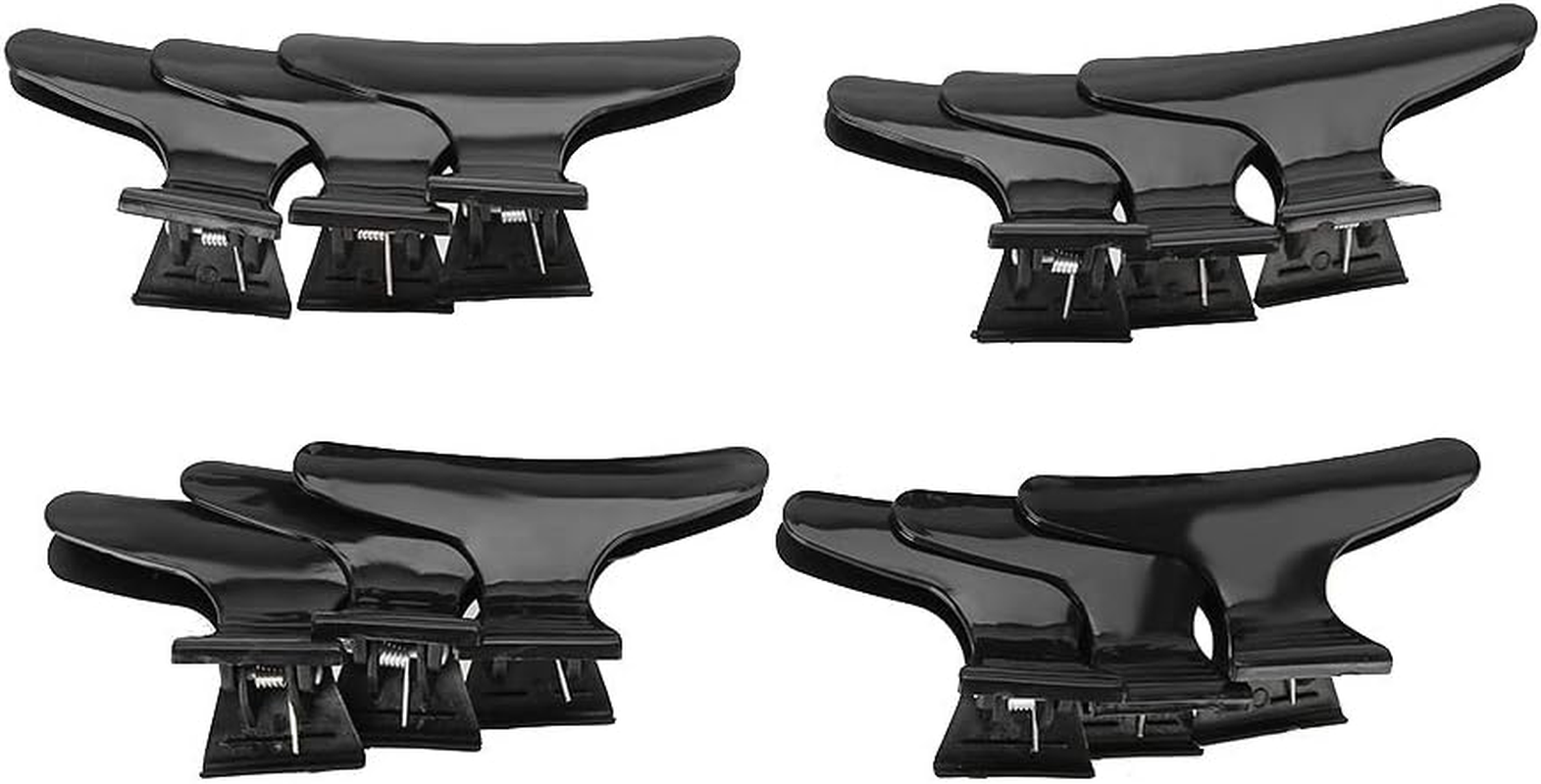 Butterfly Holding Hair Clip, Hair Barrette, Hairdressing Clamps, 12Pcs/Set Black Butterfly Holding Hair Clip Hair Section Claw Clamps Hairdressing Tool image number 5