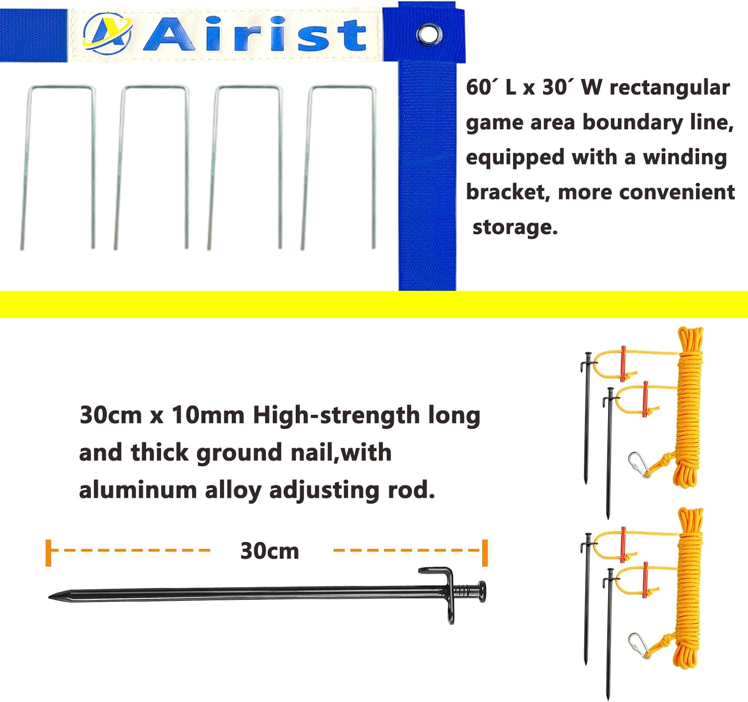 Heavy Duty Volleyball Net Outdoor with Steel Anti-Sag System, Adjustable Aluminum Poles, Professional Volleyball Nets Set for Backyard and Beach, Volleyball and Carrying Bag image number 3