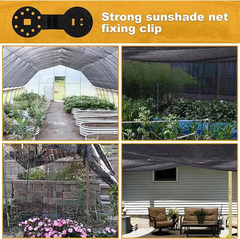 50 Pack Shade Cloth Heavy Duty Lock Grip Greenhouse Shade Cloth Fixing Clip for Shade Nets Patio Mesh Tarpaulins Garden Shades Bird Netting Shade Fabric Accessories - Black-100 Pack image number 4