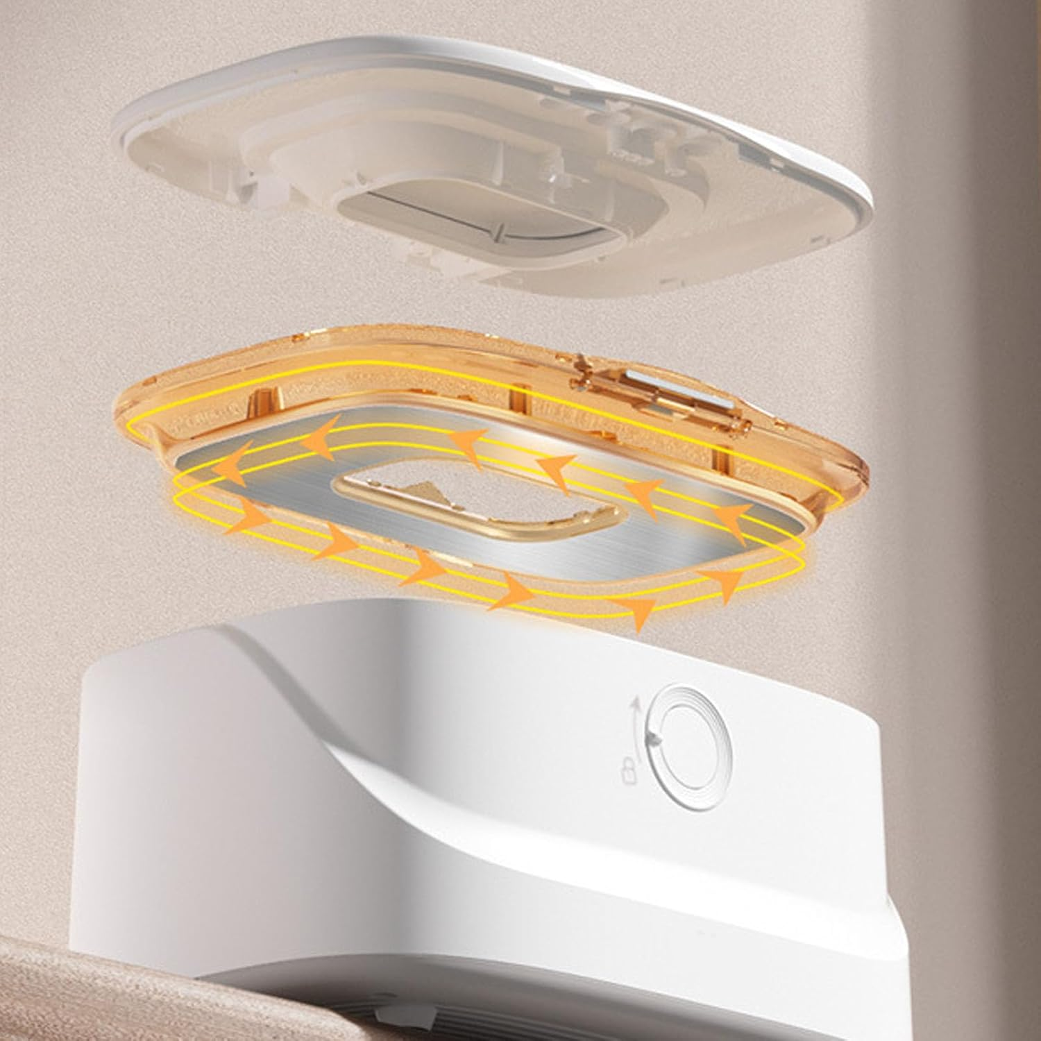 Baby Wipe Warmer, Baby Wet Wipes Dispenser with 3 Speed Night Light, 3 Levels Temperature Adjustable Diaper Wipe Warmer, Innovative Spring Design, Fast and Even Heating image number 1