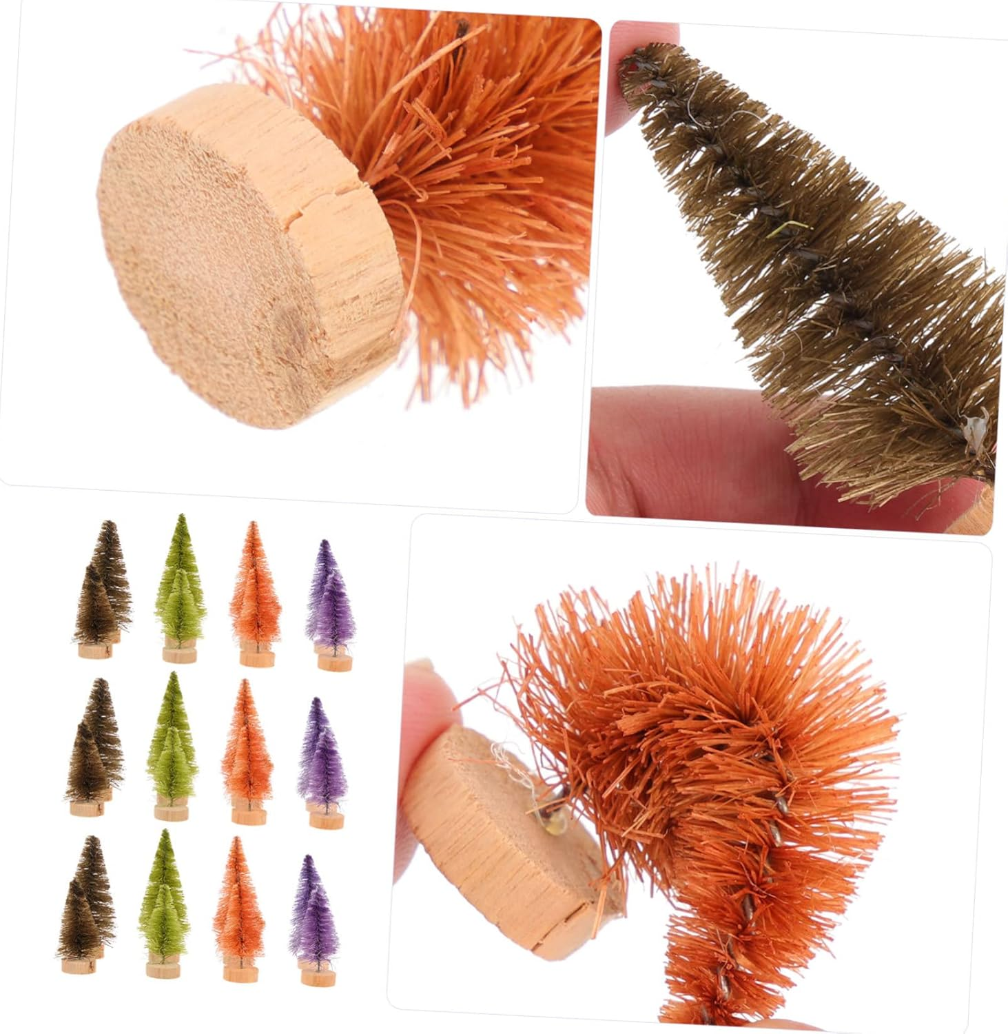 24Pcs Christmas Tree Figurine Mini Desktop Decor Artificial Xmas Trees Tabletop Ornaments for Home Party